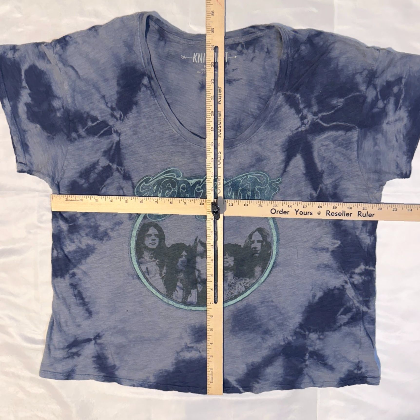 Aerosmith Knit Riot Aerosmith Band Tee Small Blue Tie Dye Graphic Print Concert Tour Shirt Size S / US 4 / IT 40 - 4 Thumbnail