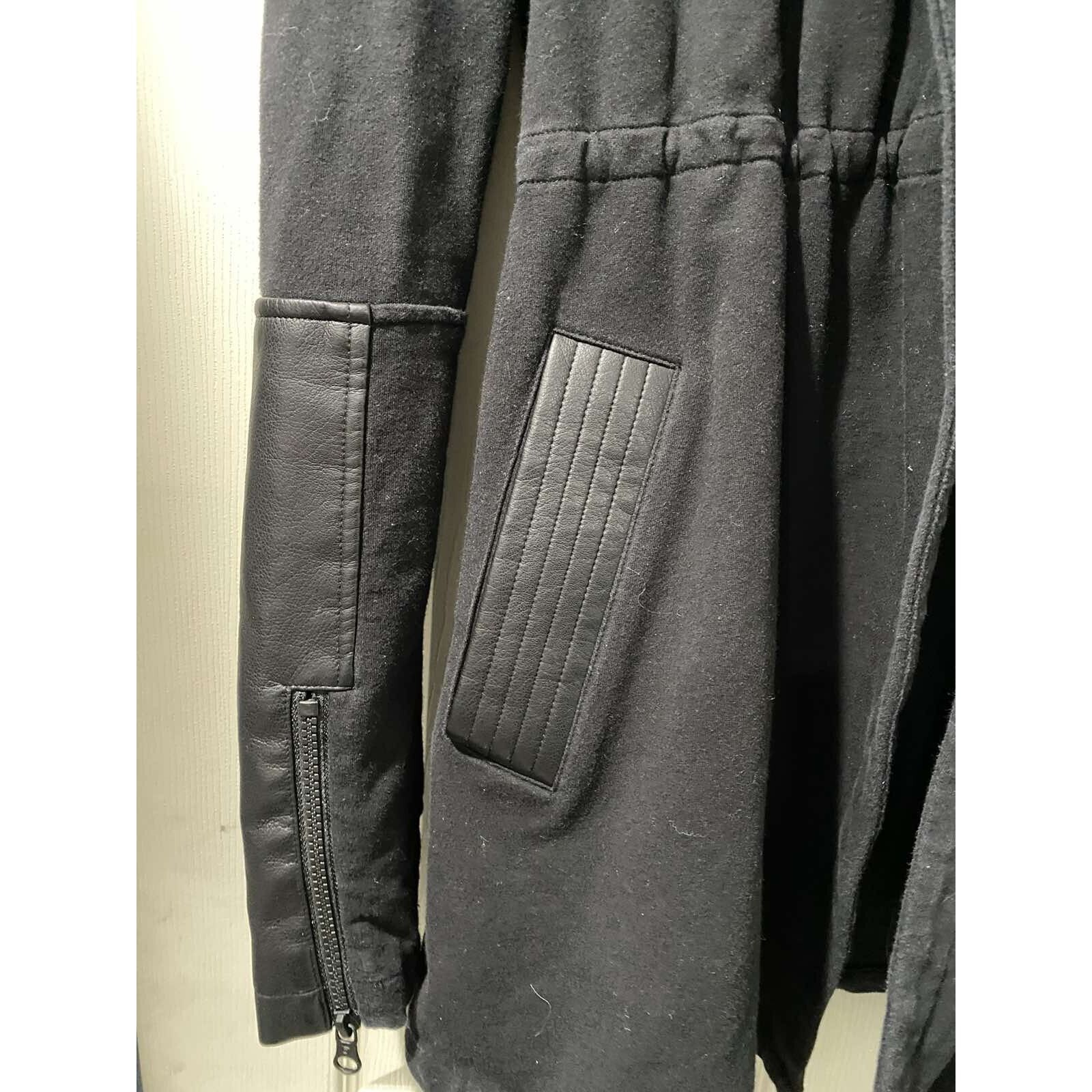 & Other Stories SoulCycle Black Hoodie With Leather Arms Size Medium A001510 Size M / US 6-8 / IT 42-44 - 7 Thumbnail
