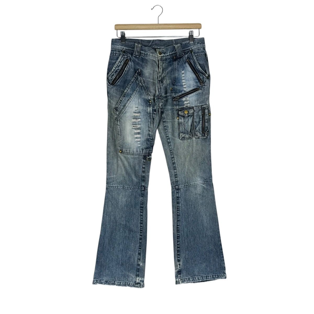 If Six Was Nine ☀️ON SESSION GOTHIC DENIM JEANS FLARE PANTS Size 32" / US 10 / IT 46 - 1 Thumbnail