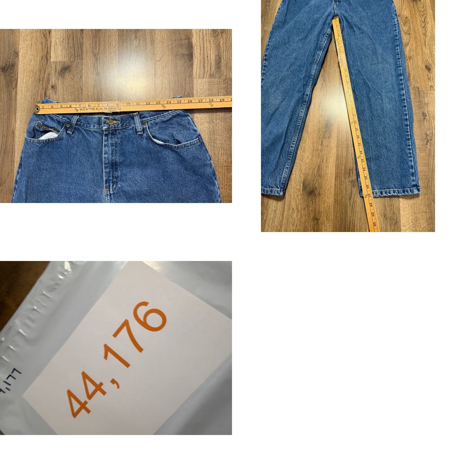Lee Riders by Lee Jeans Women's 16P Petite Blue Denim Straight Leg Jeans Shirt? Size 38" / US 16 / IT 52 - 8 Thumbnail