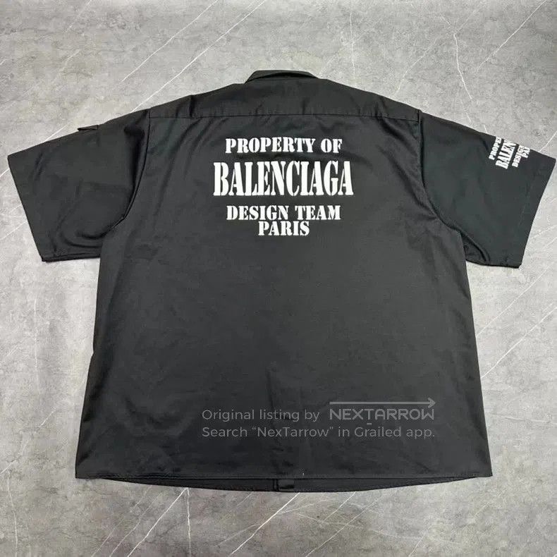 Balenciaga Balenciaga Black Slogan Short Sleeve Shirt. Size US M / EU 48-50 / 2 - 2 Thumbnail