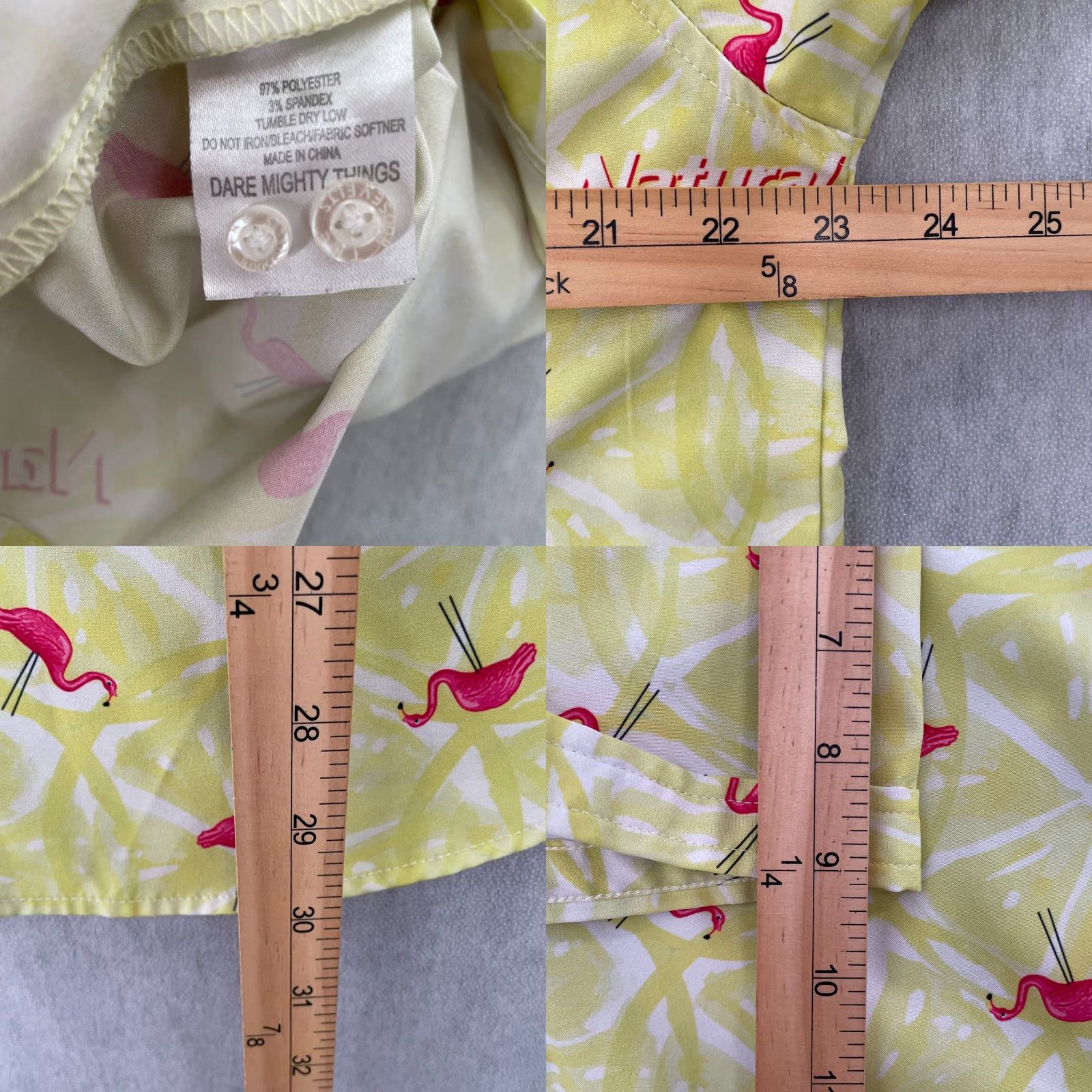 Vintage VINTAGE RSVLTS Natural Light Shirt Adult XL Yellow Flamingos Button-Down Logo Mens Shirt (All Over Print) Size US XL / EU 56 / 4 - 8 Thumbnail