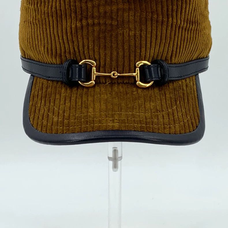 Gucci Gucci Dark brown cotton leather stitching horse buckle vel Size ONE SIZE - 7 Thumbnail