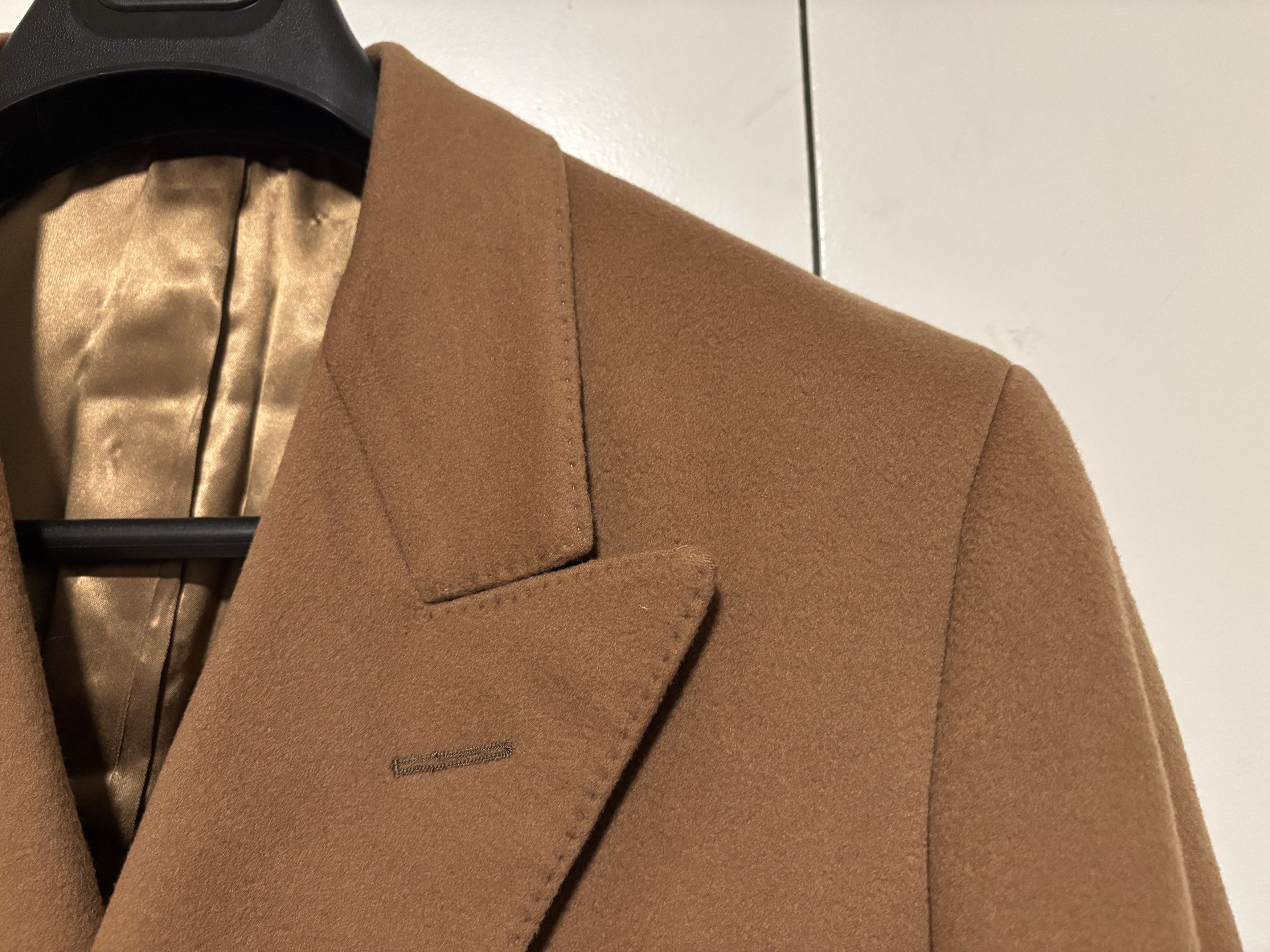 Samuelsohn Cashmere Double Breasted Tan/Camel Overcoat Polo Coat - M/L Size US L / EU 52-54 / 3 - 7 Thumbnail