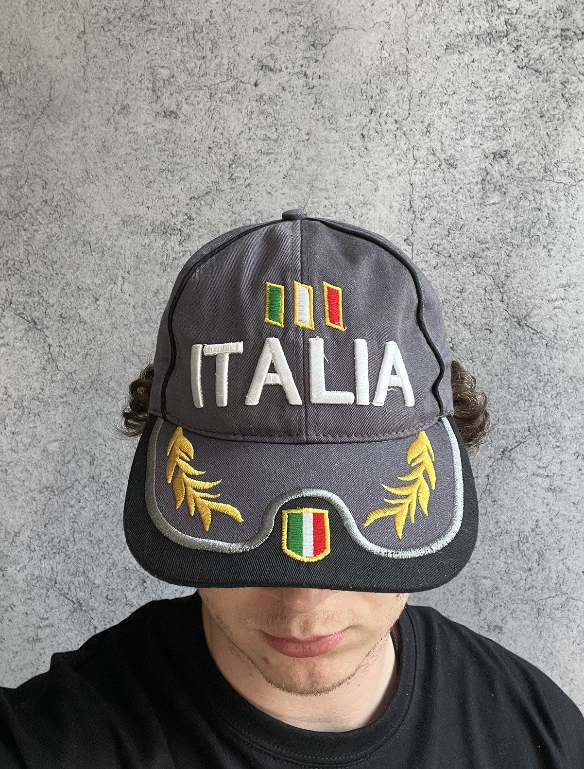 Vintage Y2K Italia Cap Mens One Size Embroidered Logo Hype Size ONE SIZE - 4 Thumbnail