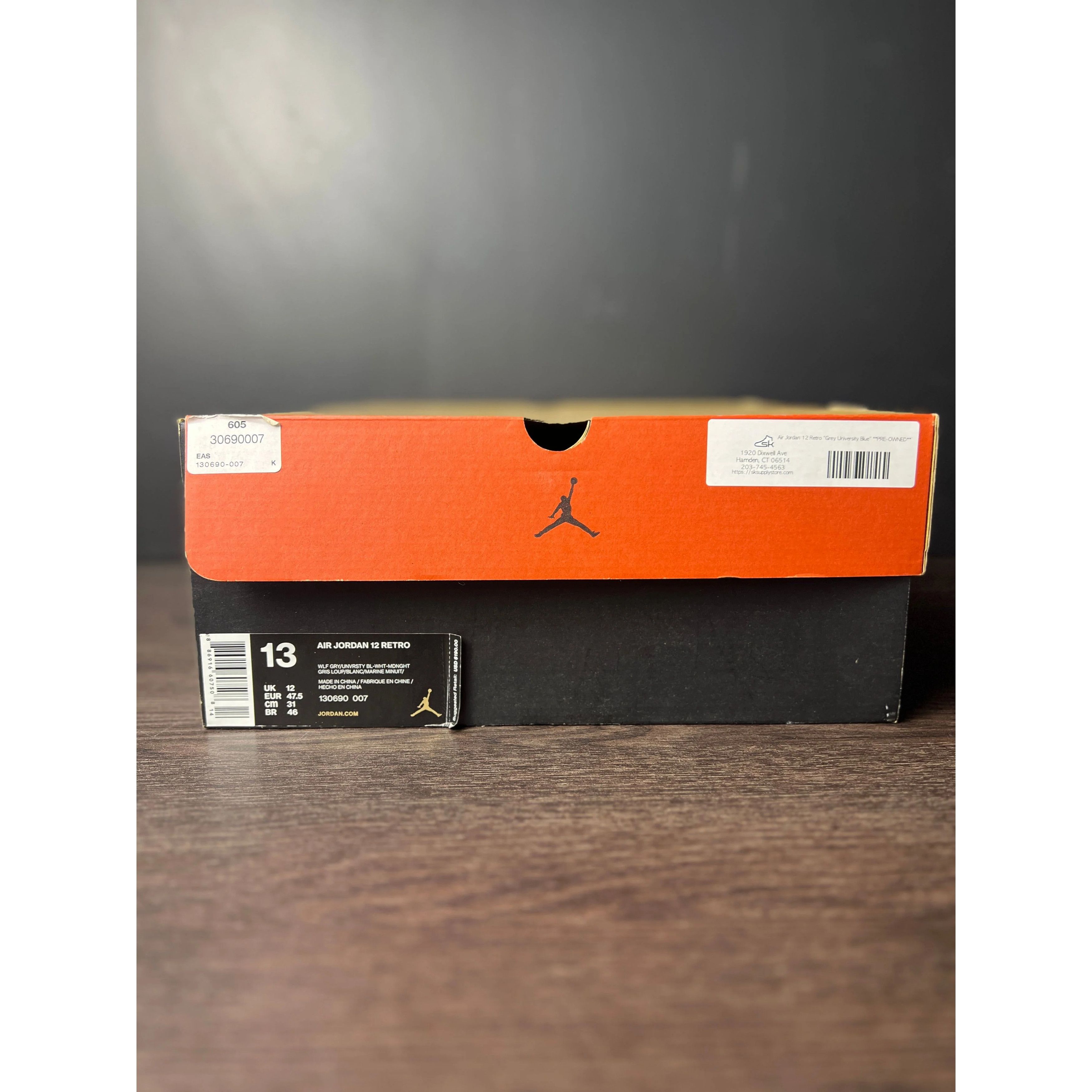 Jordan Brand Air Jordan 12 Retro "Grey University Blue" **PRE-OWNED** Size US 13 / EU 46 - 6 Thumbnail