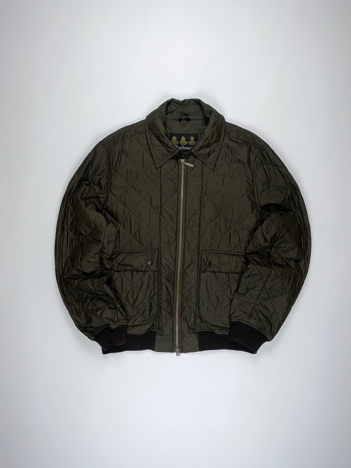 🚨 Barbour vintage quilt zip nylon bomber jacket man’s L