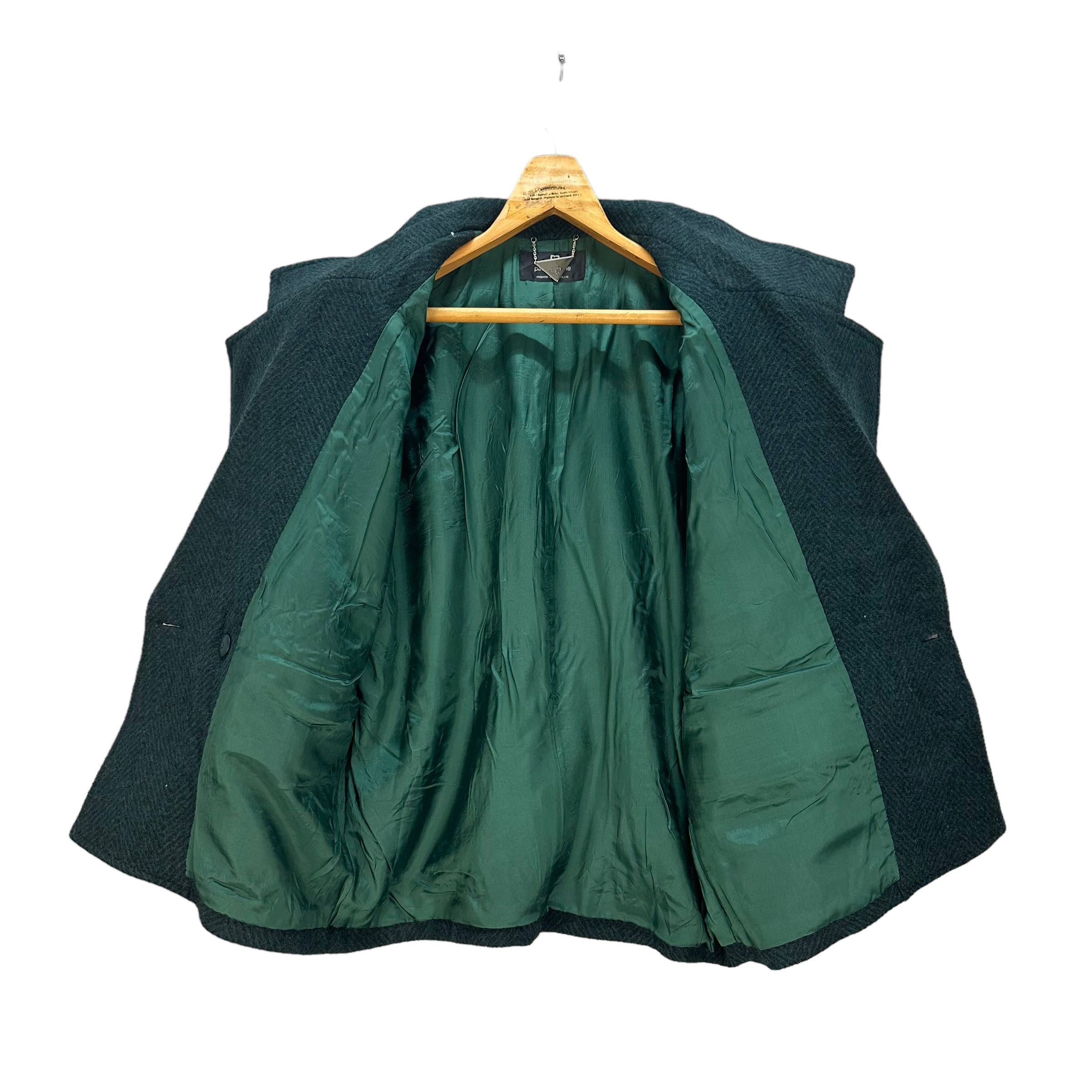 Vintage PACO ROBANNE DOUBLE BREASTED WOOL COAT HERRINGBONE #8267-219 Size L / US 10 / IT 46 - 6 Thumbnail