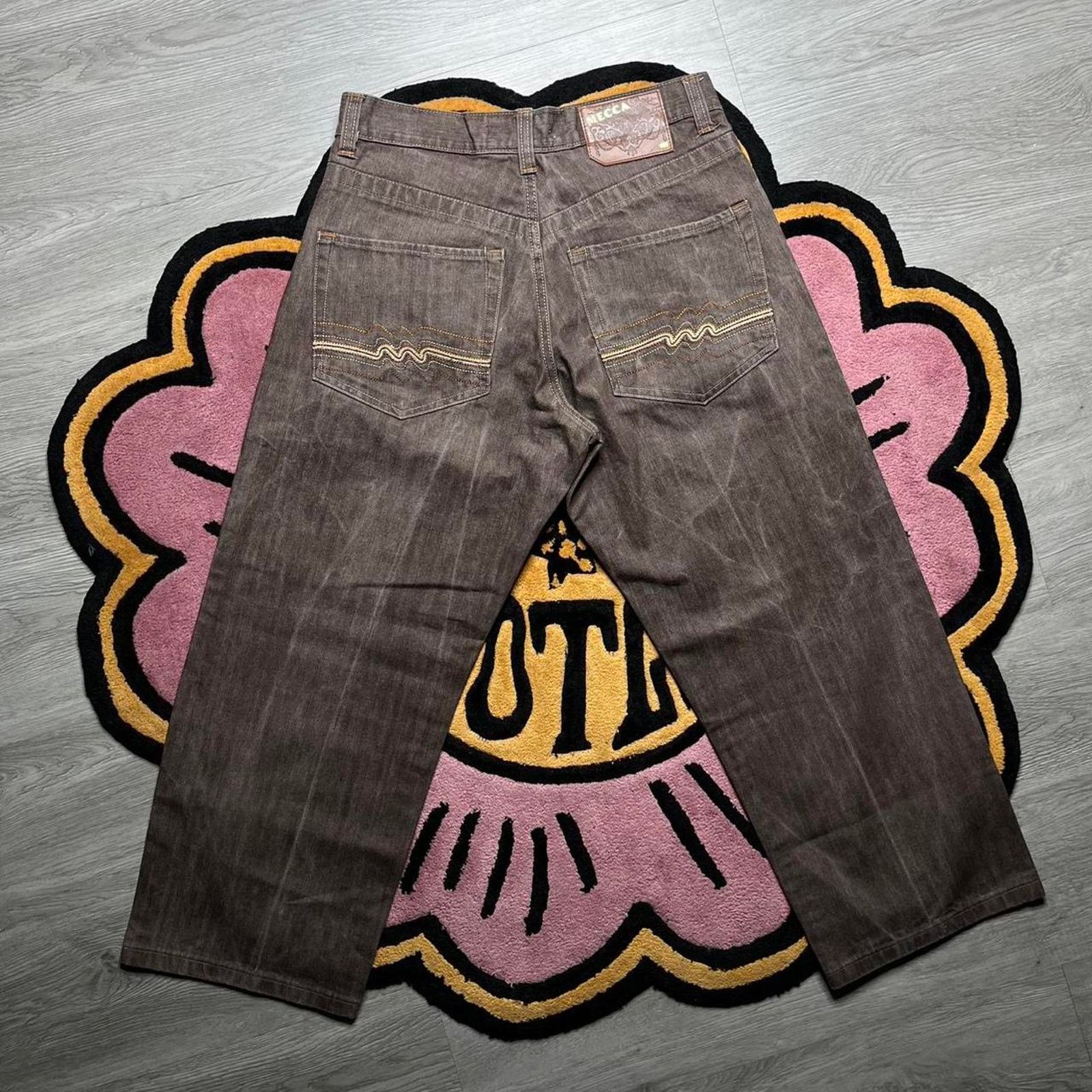 Mecca × Vintage Vintage Y2K Mecca Wide Leg Relaxed Fit Denim Jeans 32x27 Size US 32 / EU 48 - 7 Thumbnail