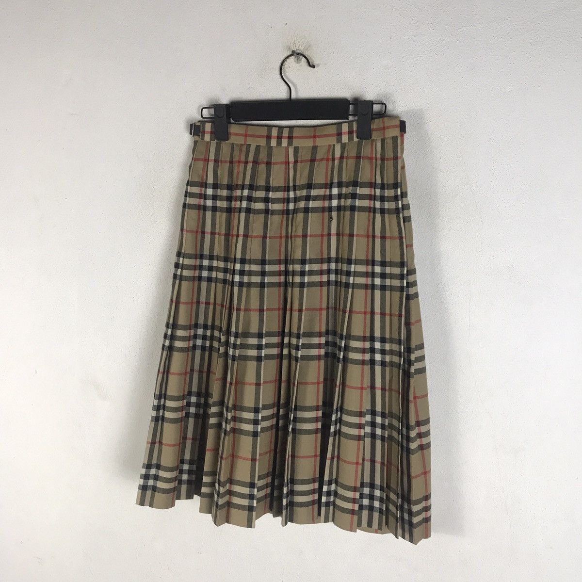 Burberry Burberry London Nova Check Pleated Wool Midi Kilt Skirt Size 27" / US 4 / IT 40 - 3 Thumbnail