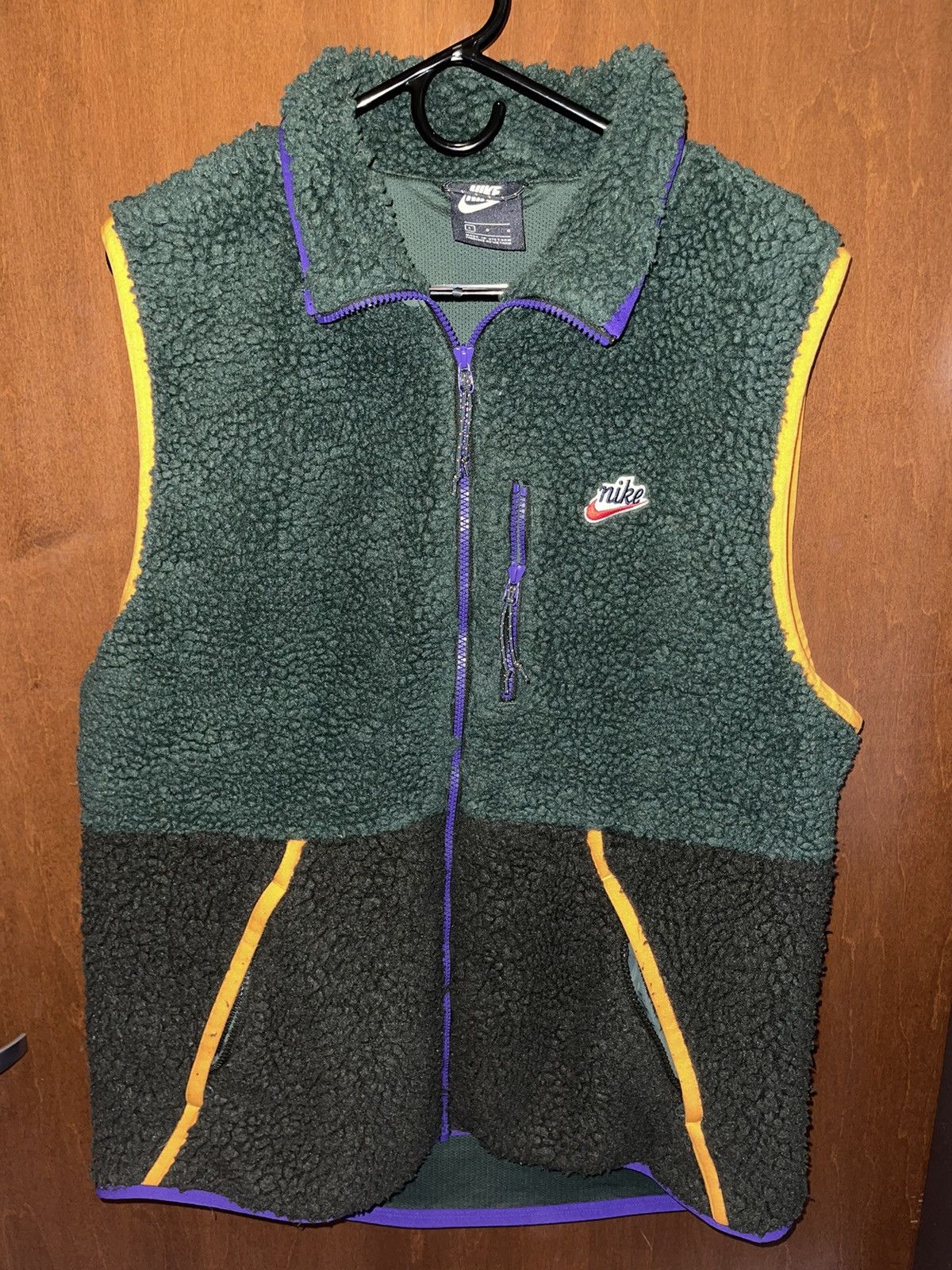 Nike Nike Green Fleece Vest Size US L / EU 52-54 / 3 - 1 Thumbnail