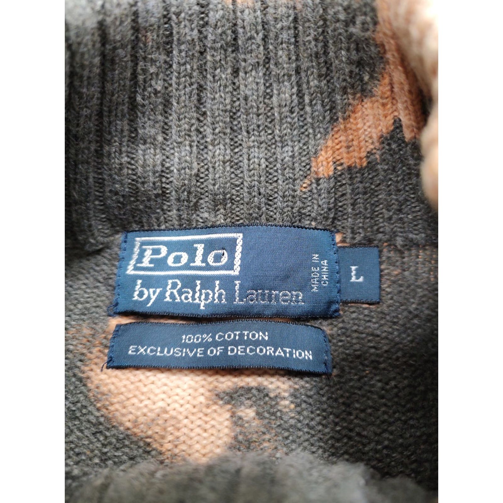 Polo Ralph Lauren Polo Ralph Lauren Pullover 1/4 Zip Tie Dye Brown Mens Large Tag Knit Sweater Size US L / EU 52-54 / 3 - 3 Thumbnail