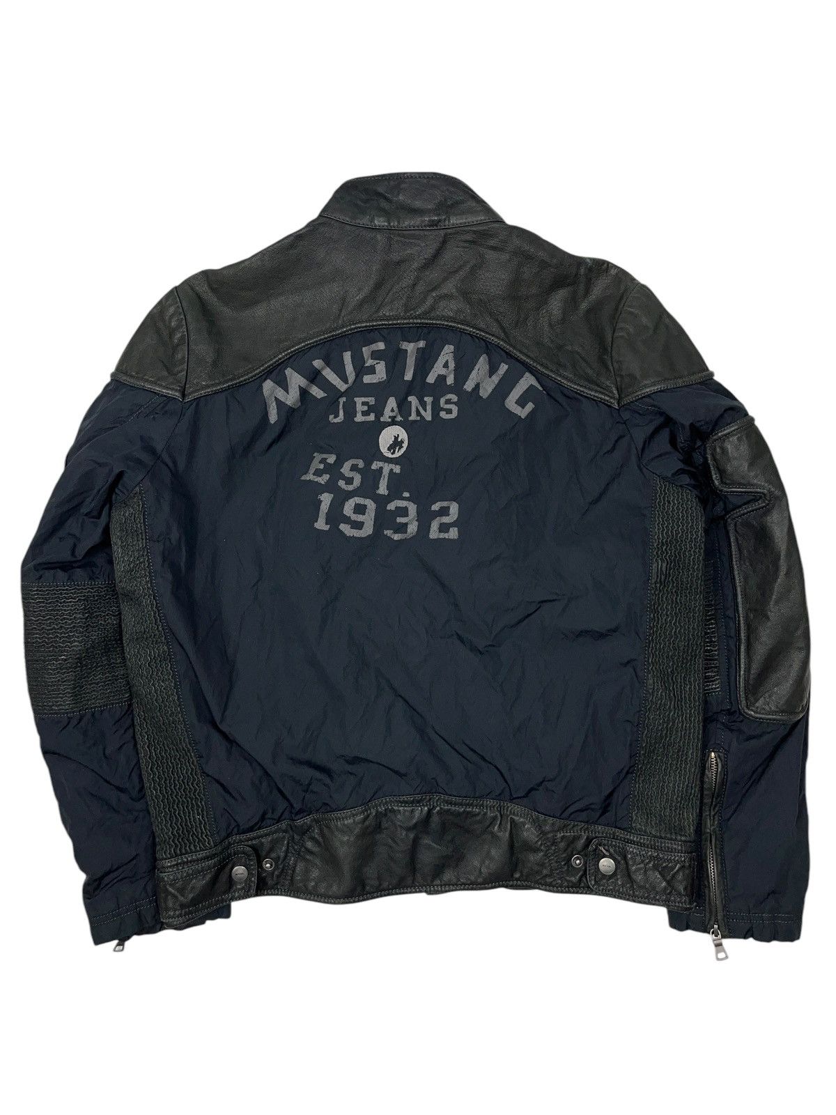 Mustang × Vintage Vintage Mustang Racing Leather Jacket Balenciaga Style Size US M / EU 48-50 / 2 - 2 Thumbnail
