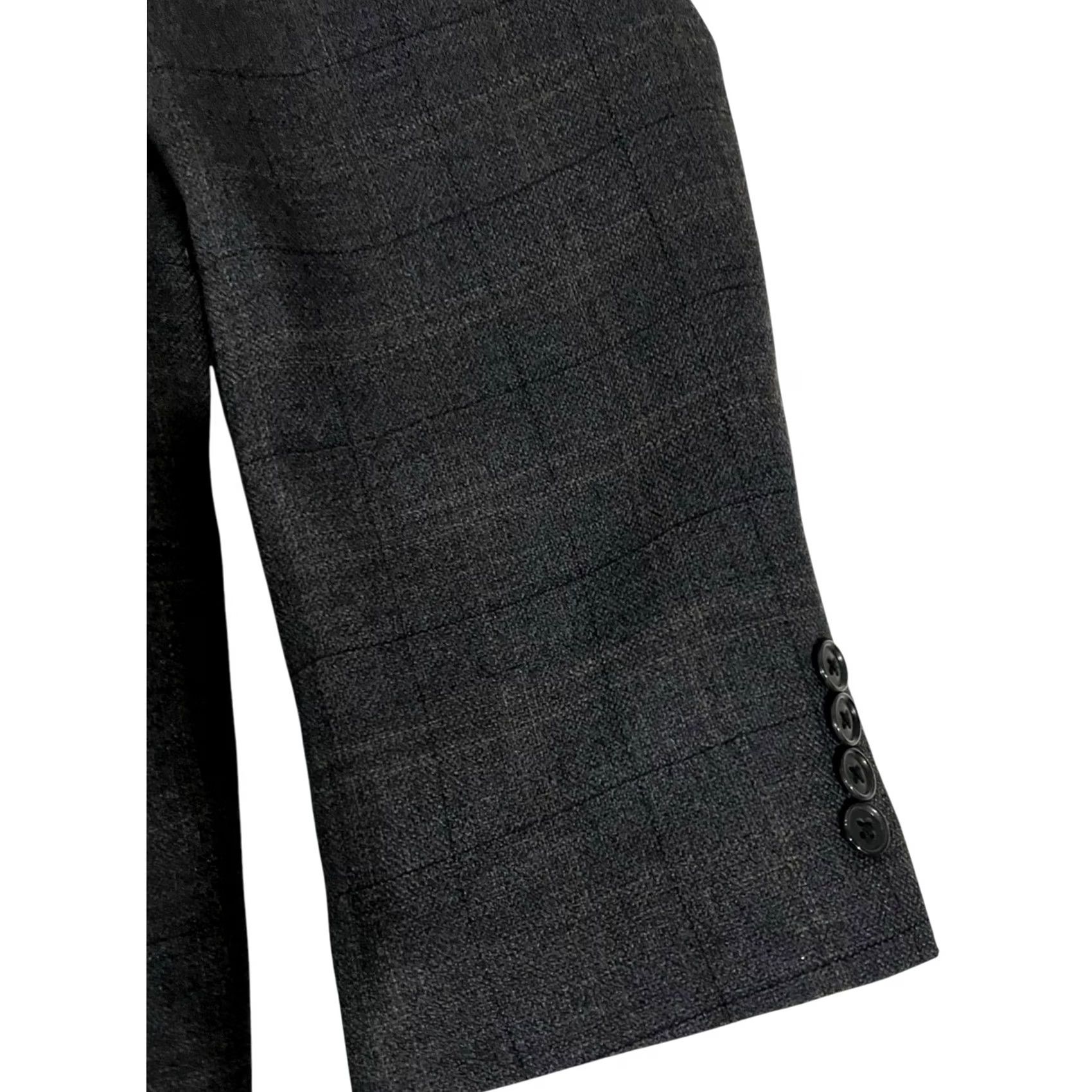 Calvin Klein Calvin Klein Wool Sport Coat Blazer Size 40L Mens Gray Plaid Windowpane Jacket Blazer Wool Sport Coat Mens 40L Gray Windowpane Plaid Calvin Klein Size 40R - 2 Thumbnail