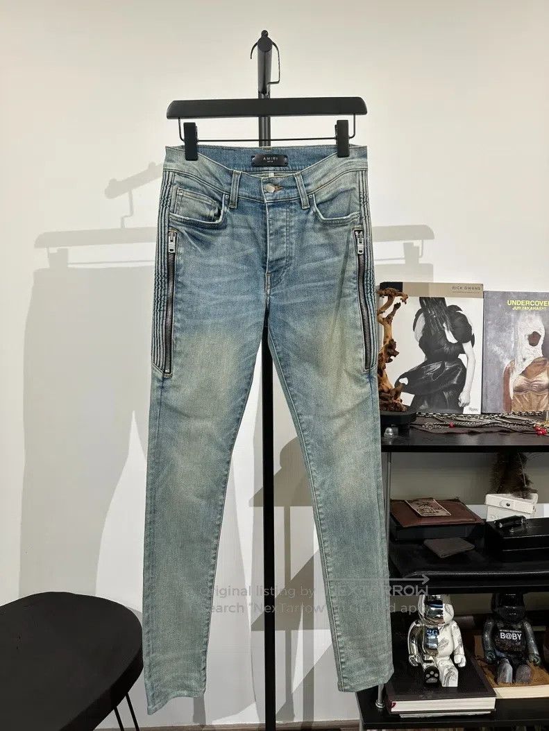 Amiri Amiri Distressed Washed Blue Denim Long Pants Size US 29 - 1 Thumbnail