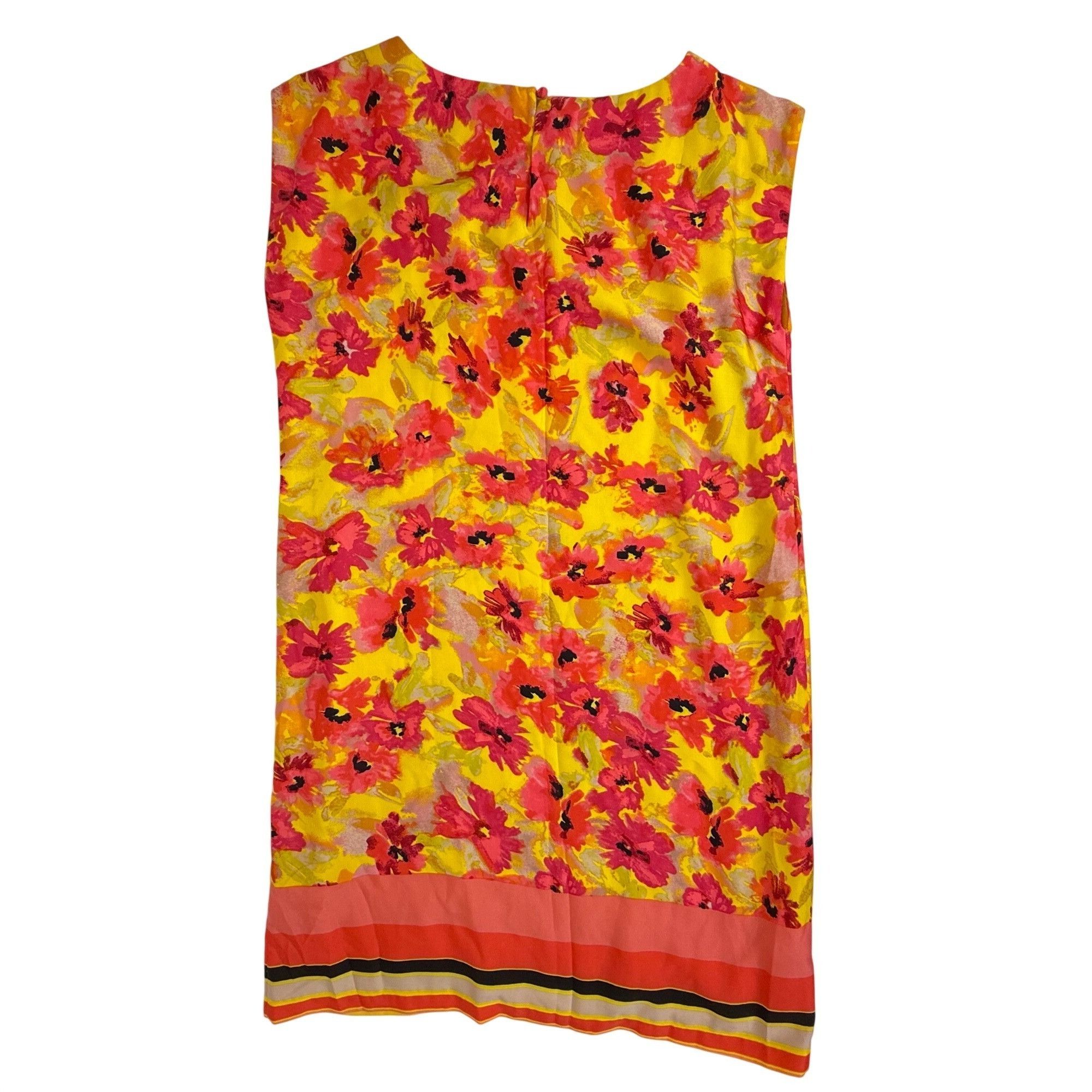 Loft LOFT Women's Pink & Yellow Floral Print Sleeveless Shift Dre Size M / US 6-8 / IT 42-44 - 6 Thumbnail