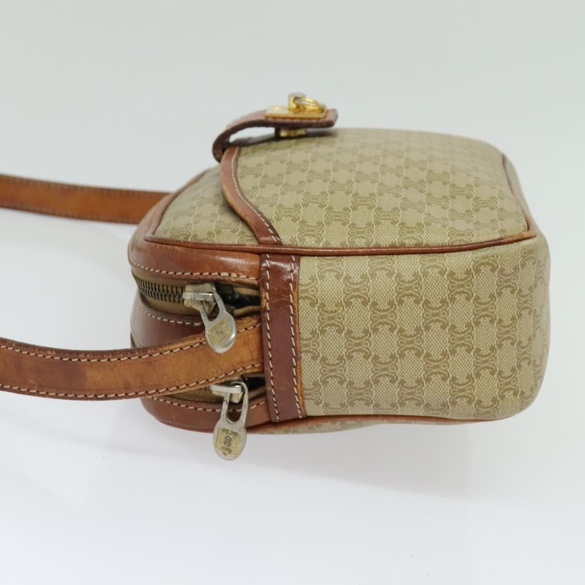 Celine CELINE Macadam Canvas Shoulder Bag Pvc Beige Gold Size ONE SIZE - 4 Thumbnail