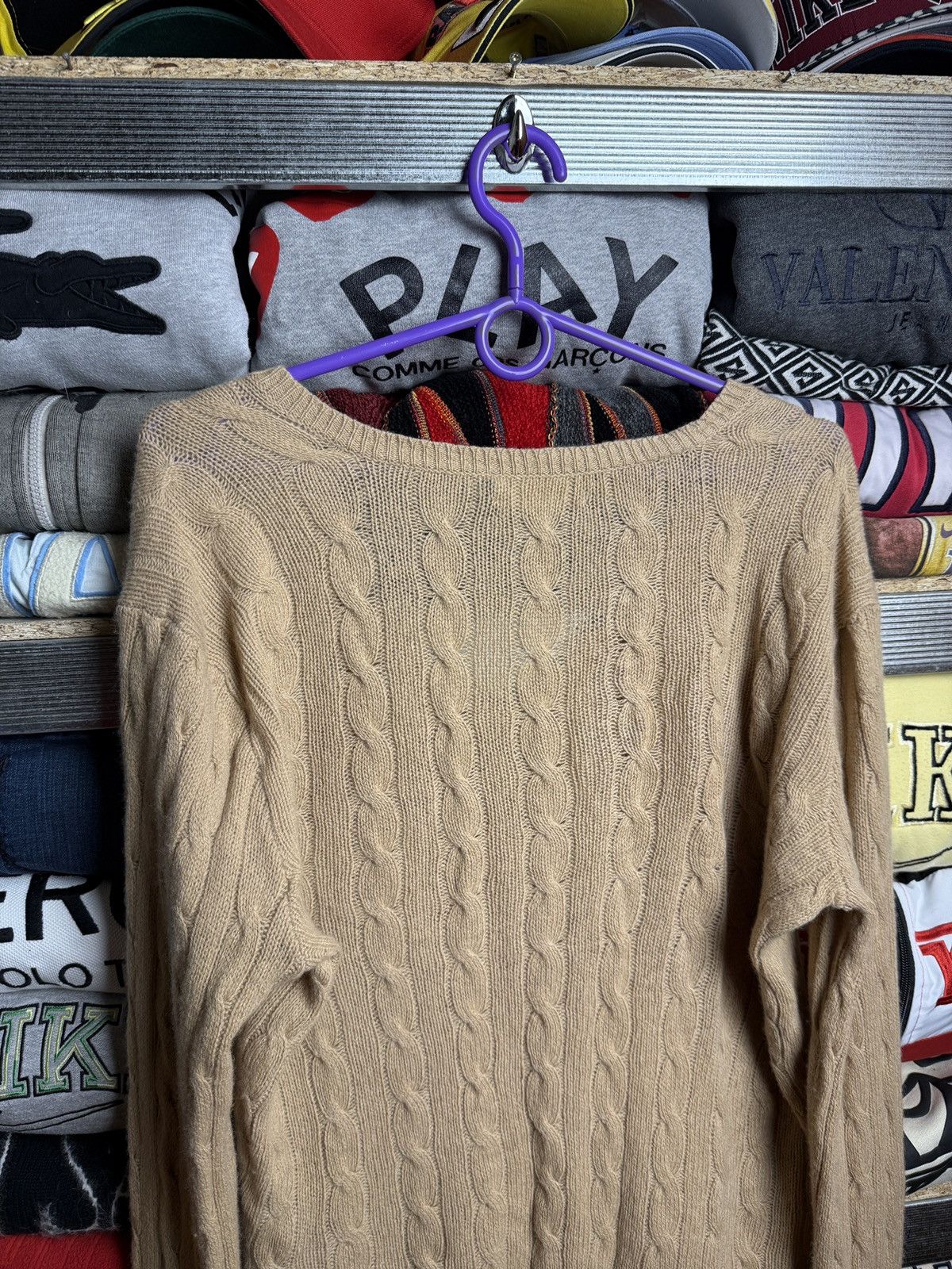 Polo Ralph Lauren Polo Ralph Lauren V Neck Cable Knit Sweater Size US L / EU 52-54 / 3 - 4 Thumbnail