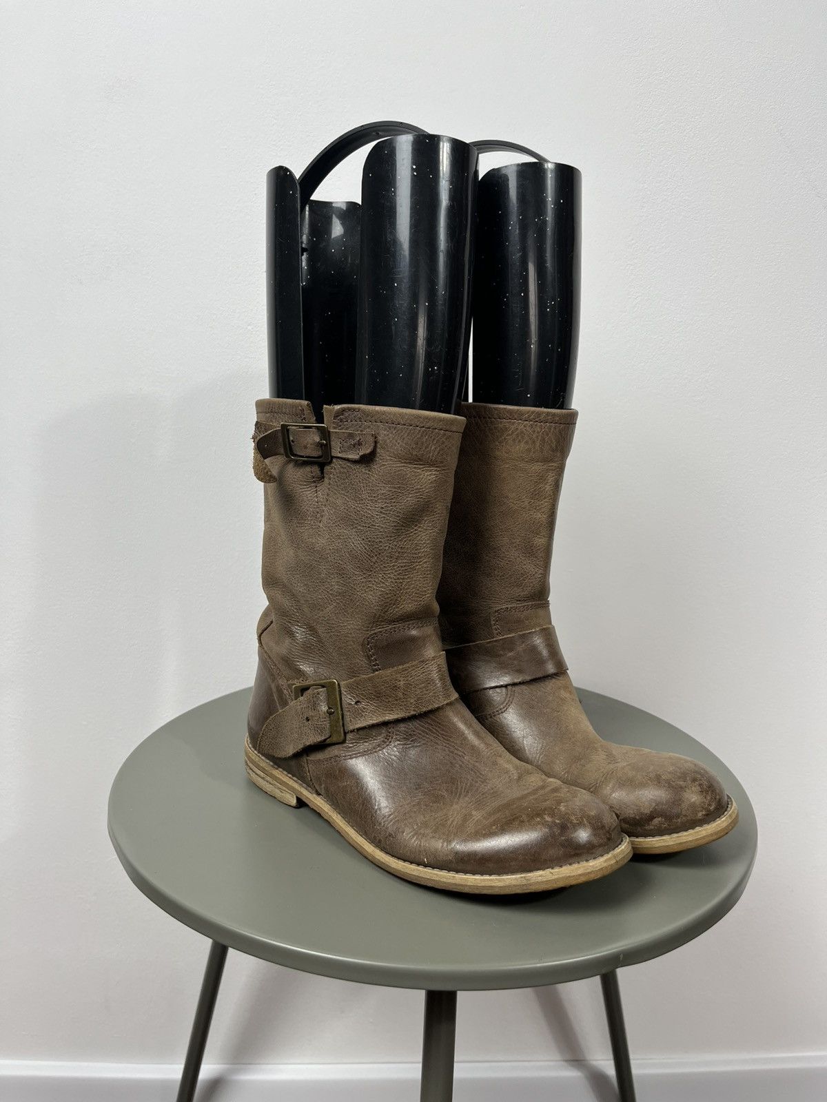 Other Vintage brown leather mid calf boots with buckles size 38 Size US 7.5 / IT 37.5 - 1 Thumbnail