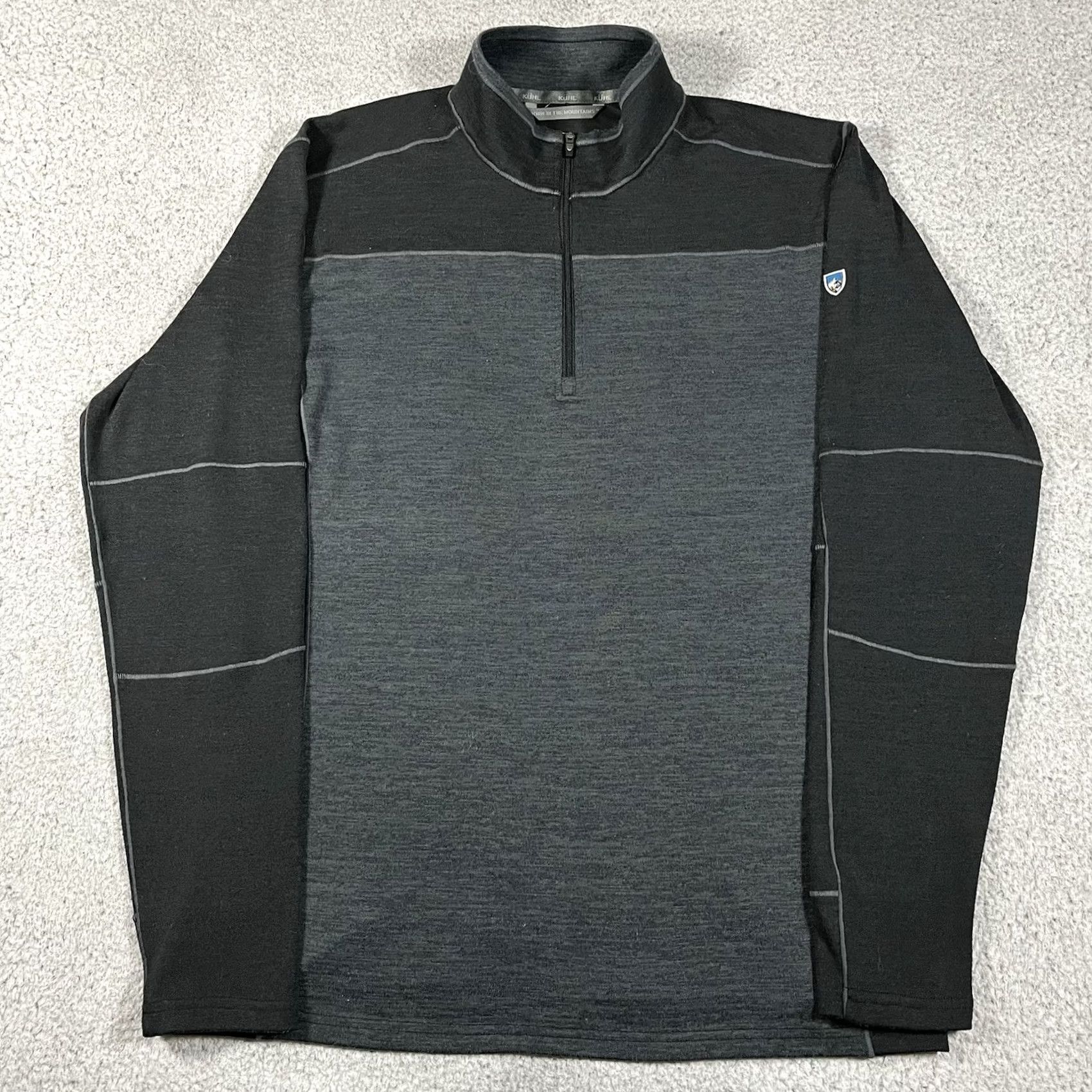 Vintage Kuhl 1/4 Zip Pullover Men L Gray Ryzer Hiking Outdoor Thumbholes Sweater Stretch Shirt Size US L / EU 52-54 / 3 - 2 Thumbnail