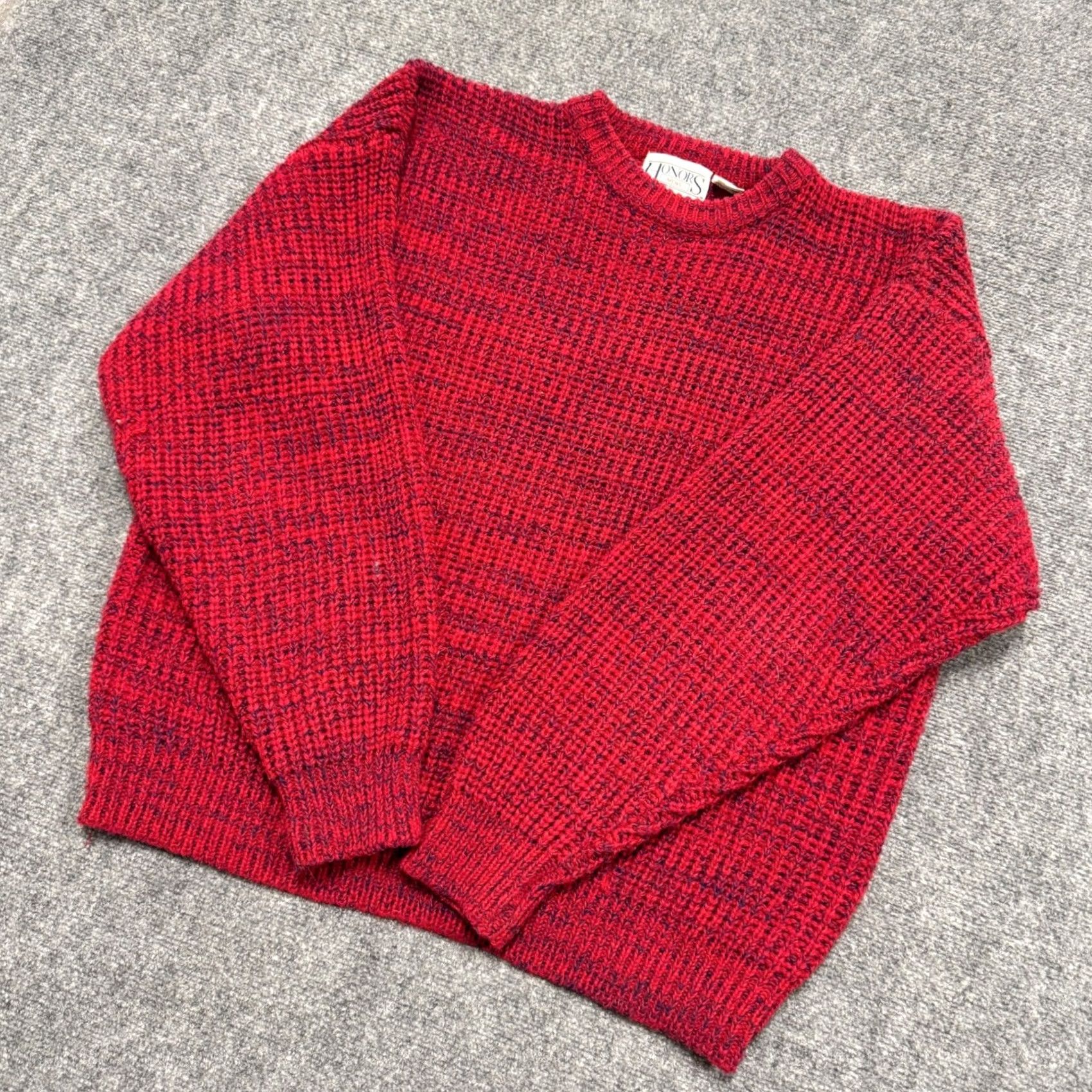 Vintage VINTAGE Honors sweater Mens XL Red Knitted Long sleeve Pullover Y2K Heavyweight Size US XL / EU 56 / 4 - 2 Thumbnail