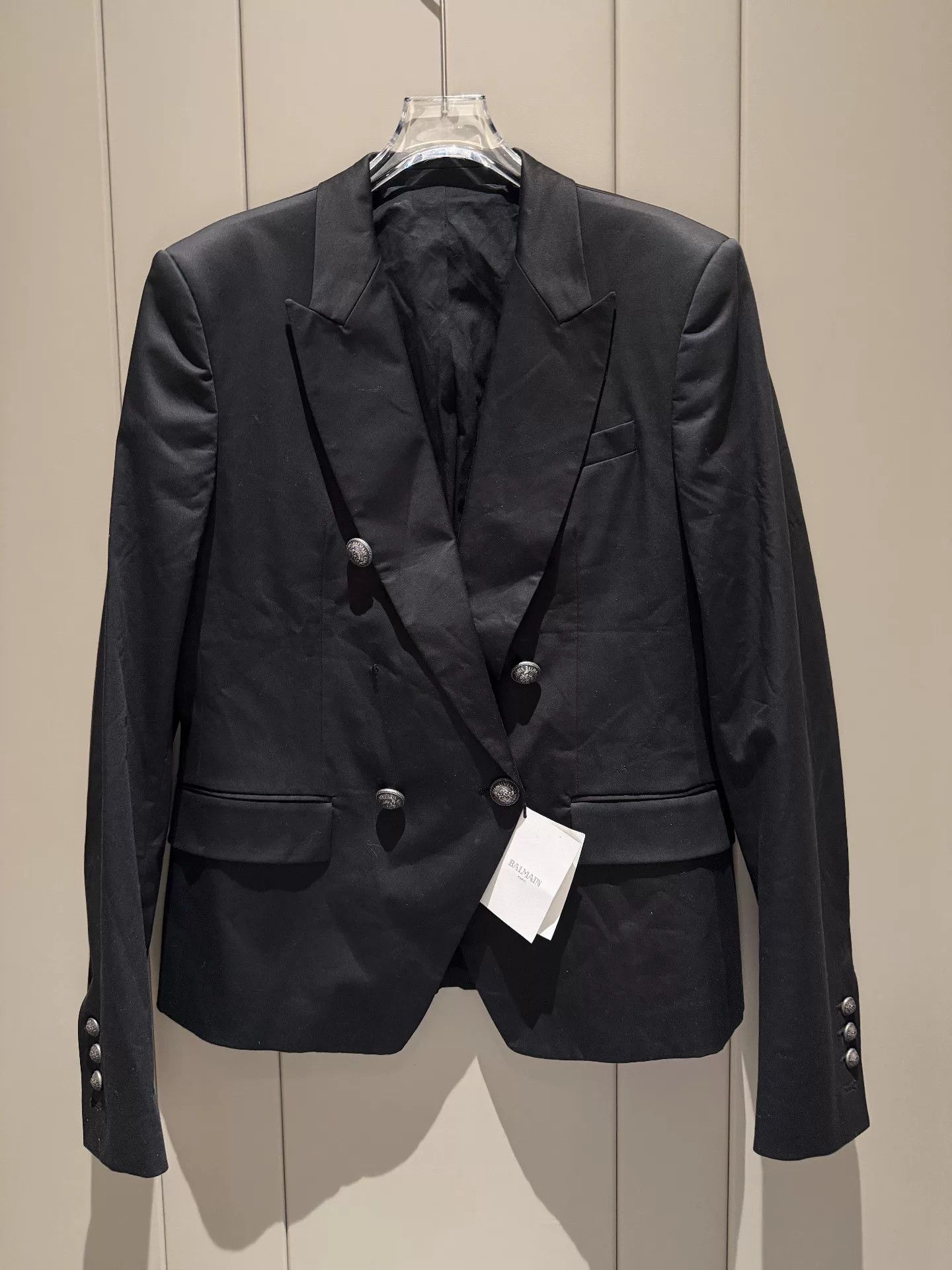 Balmain BALMAIN Men's Black Double-Breasted Suit Jacket Size US M / EU 48-50 / 2 - 1 Thumbnail