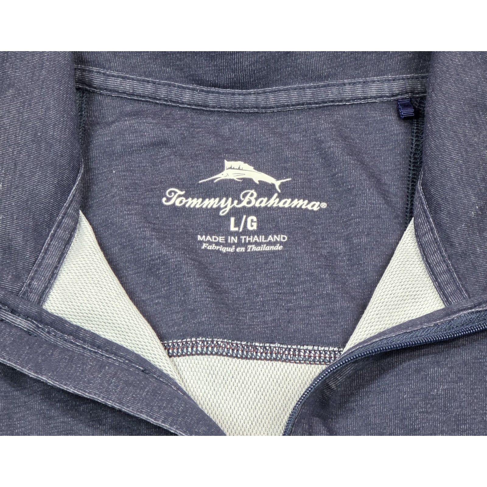 Tommy Bahama Tommy Bahama Polo Shirt L Blue 1/4 Zip Long-Sleeve Knit Stretch Regular Mens Size US L / EU 52-54 / 3 - 6 Thumbnail