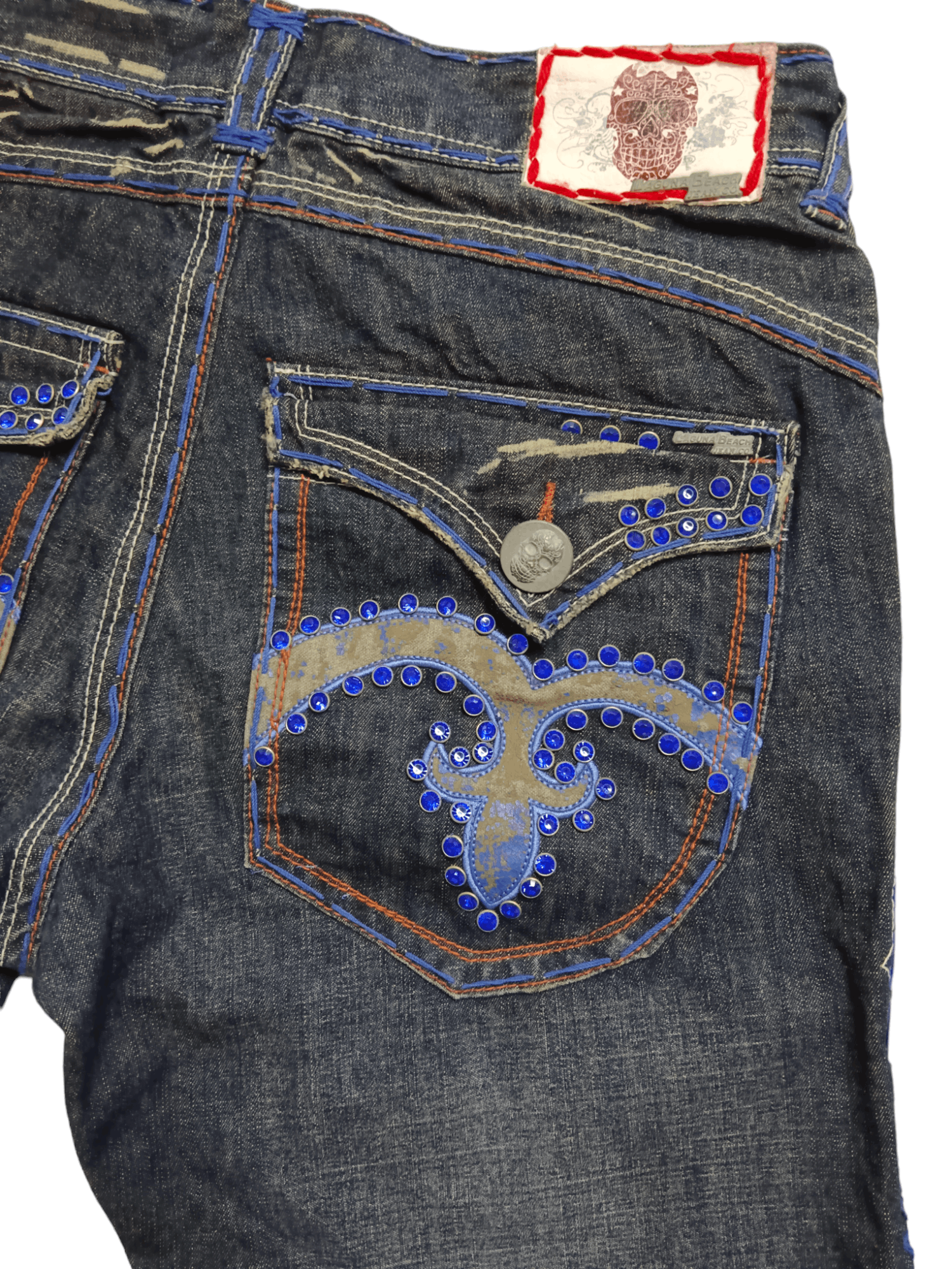 Denim & Co. Laguna Beach Embellished Skull Flare Denim Size US 32 / EU 48 - 7 Thumbnail