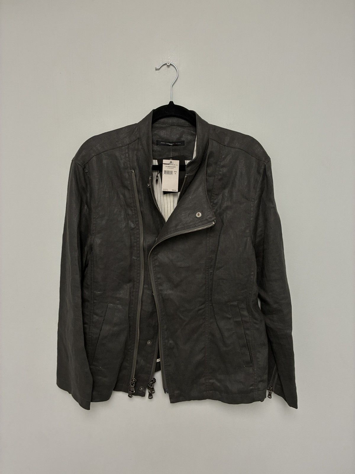 John Varvatos Linen Moto Jacket Medium Size US M / EU 48-50 / 2 - 3 Thumbnail