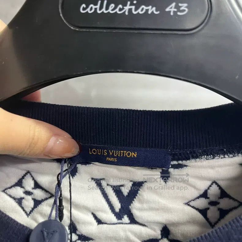Louis Vuitton Louis Vuitton Blue jacquard crewneck classic sweatshirt Size US L / EU 52-54 / 3 - 2 Thumbnail