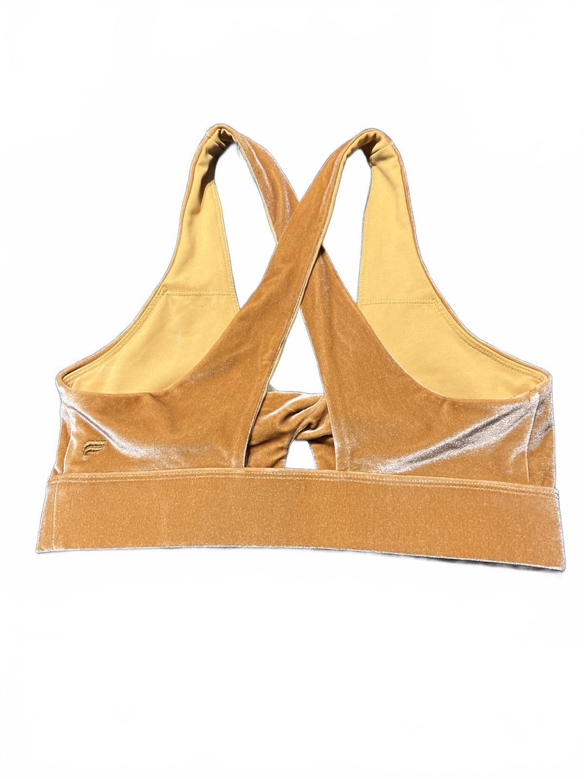 Fabletics Fabletics Oasis Twist Velour Sports Bra, Light Honey Gold M Size ONE SIZE - 4 Thumbnail