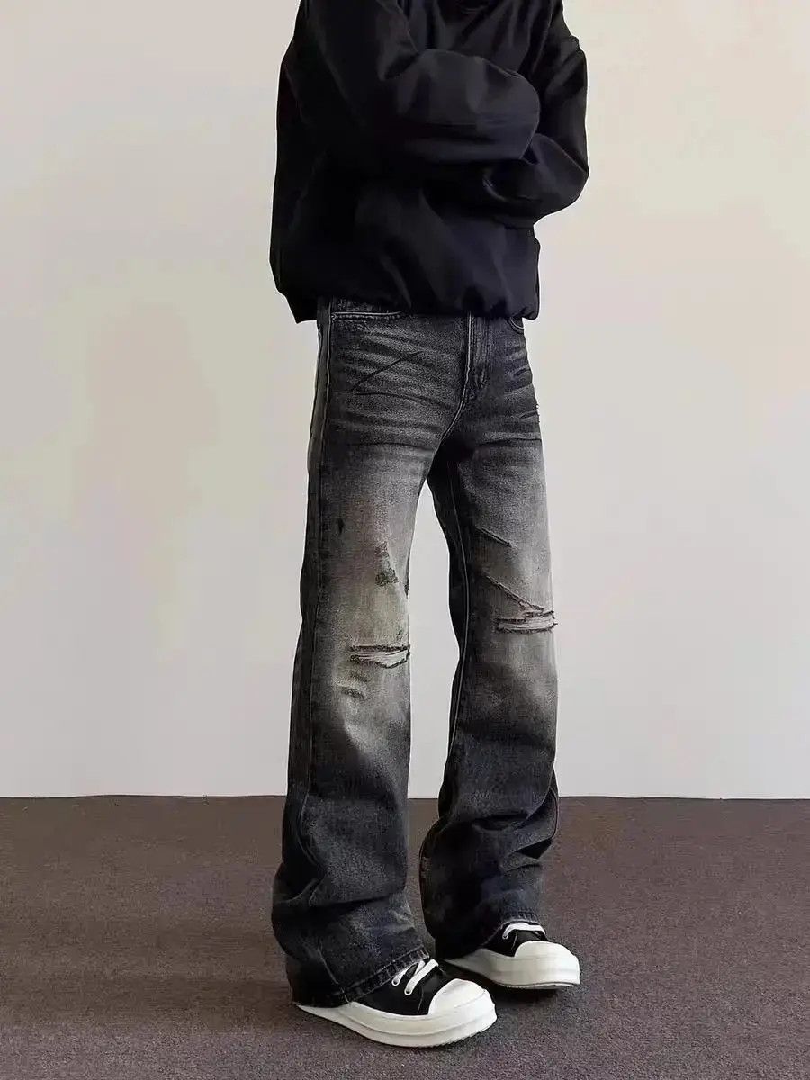 Japanese Brand High Street Vintage Ripped Black Jeans Size US 32 / EU 48 - 2 Thumbnail