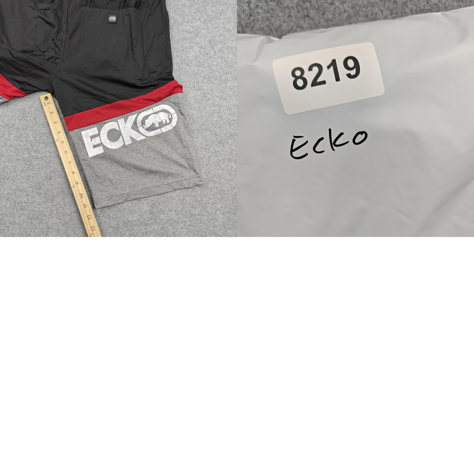 Ecko Unltd. Ecko Unltd Shorts Mens Medium Black Gray Colorblock Drawstring Pockets Shorts Size US 31 - 8 Thumbnail