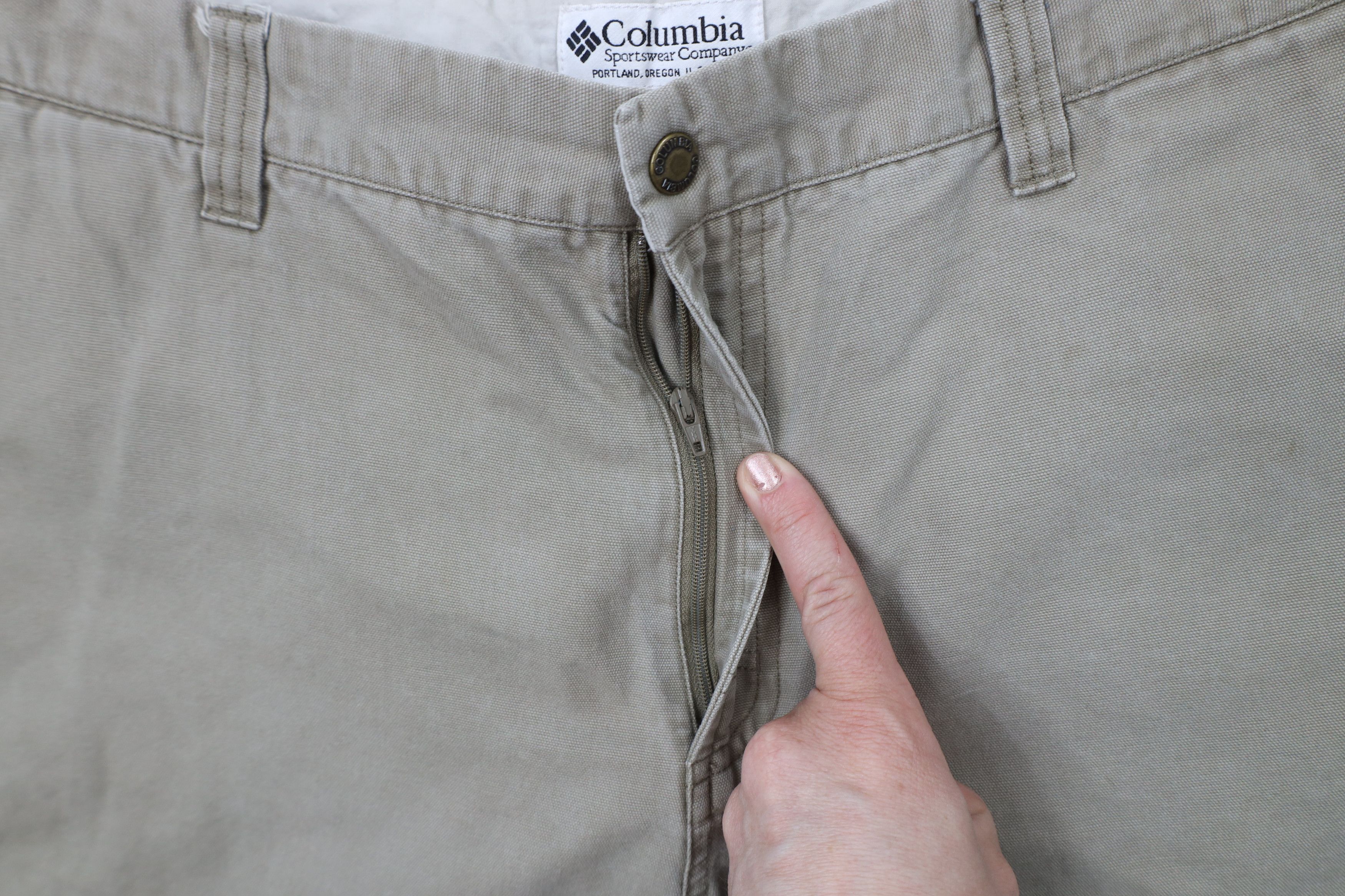 Columbia × Vintage Vintage Columbia Spell Out Canvas Wide Leg Pants Beige Size US 36 / EU 52 - 9 Thumbnail