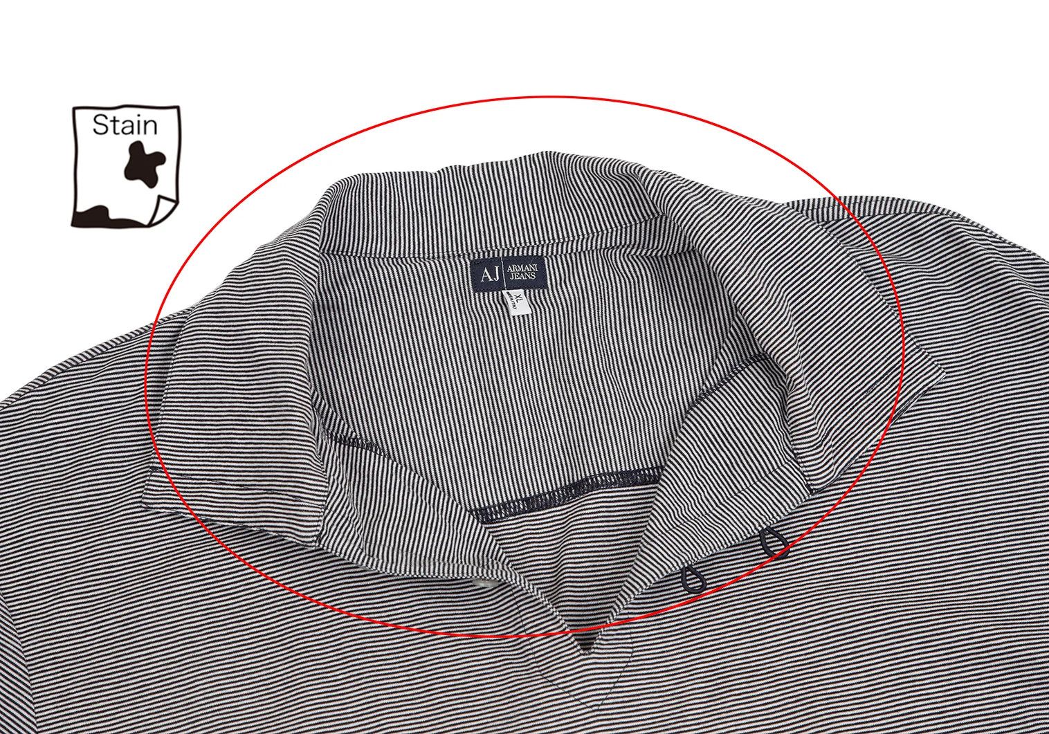 Armani Stretch Stripe Polo Shirt in Black and White, Size XL Size US XXS / EU 40 - 4 Thumbnail
