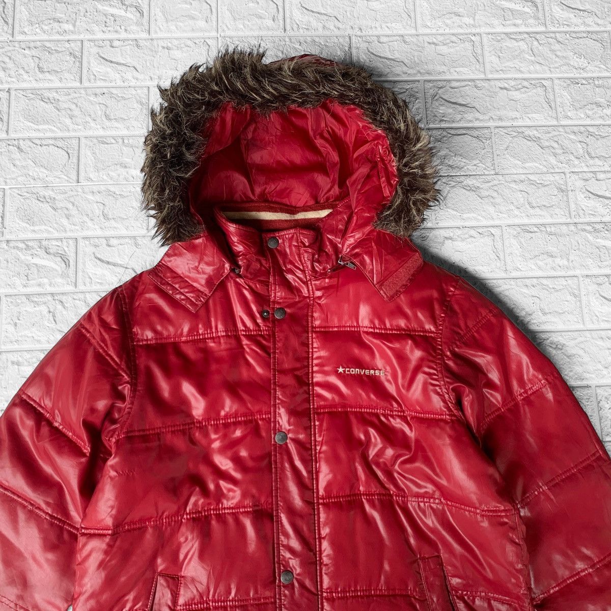 Converse Converse Puffer Fur Hoodie Jacket Size US M / EU 48-50 / 2 - 5 Thumbnail