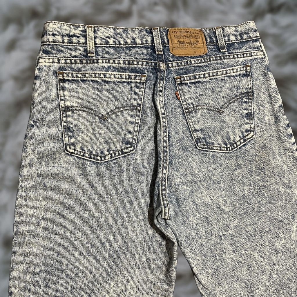 VINTAGE Levi's Jeans Orange Tab 36x34 Acid Wash USA 90s Levi's 550 Tapered Denim Pants Mens Blue