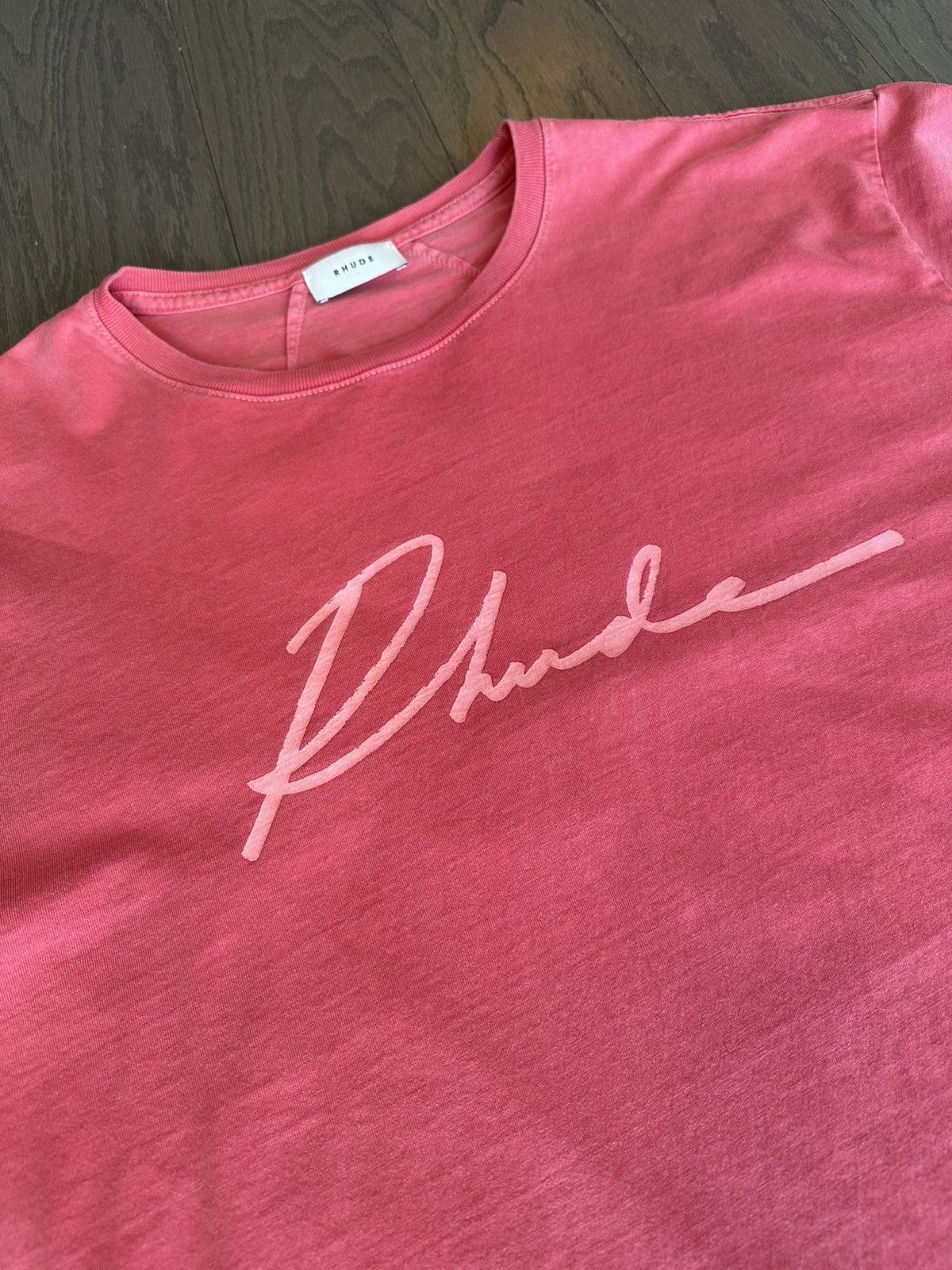Rhude Washed Rose Rhude Script Tee Size US XL / EU 56 / 4 - 2 Thumbnail