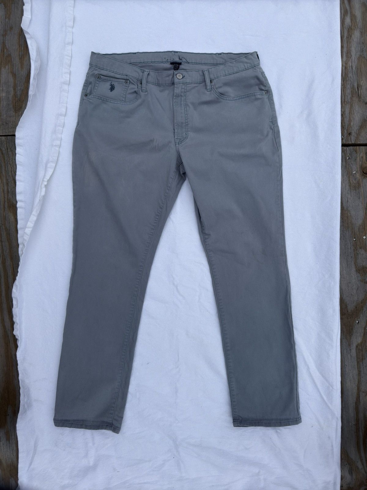 Beverly Hills Polo Club × Vintage Grey and black Polo Ralph Lauren slim fit chino trousers Size US 32 / EU 48 - 1 Thumbnail