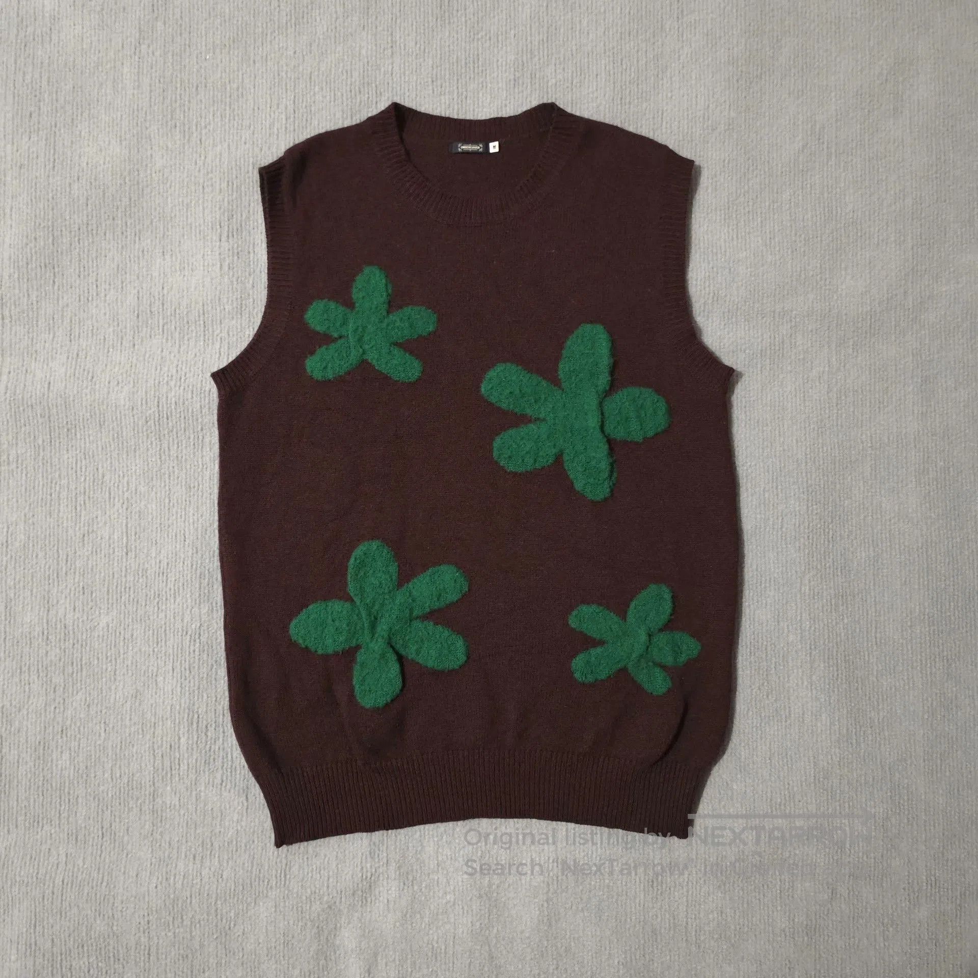Undercover Undercover 01aw Green Flower Knit Vest. Size US M / EU 48-50 / 2 - 1 Thumbnail