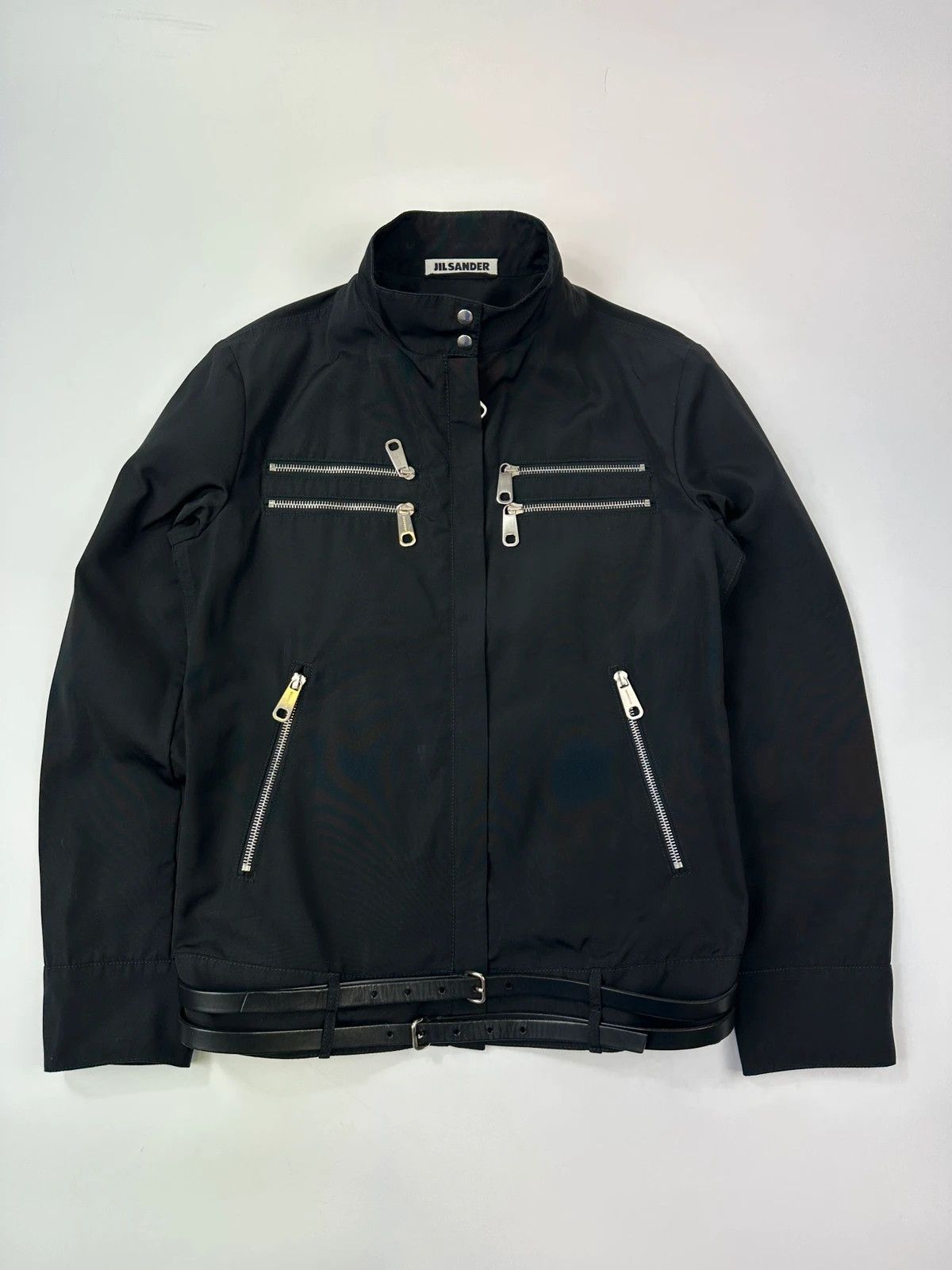 Jil Sander Jil Sander Early 00s Black Nylon Double Belted 7 Zip Jacket Size M / US 6-8 / IT 42-44 - 1 Thumbnail