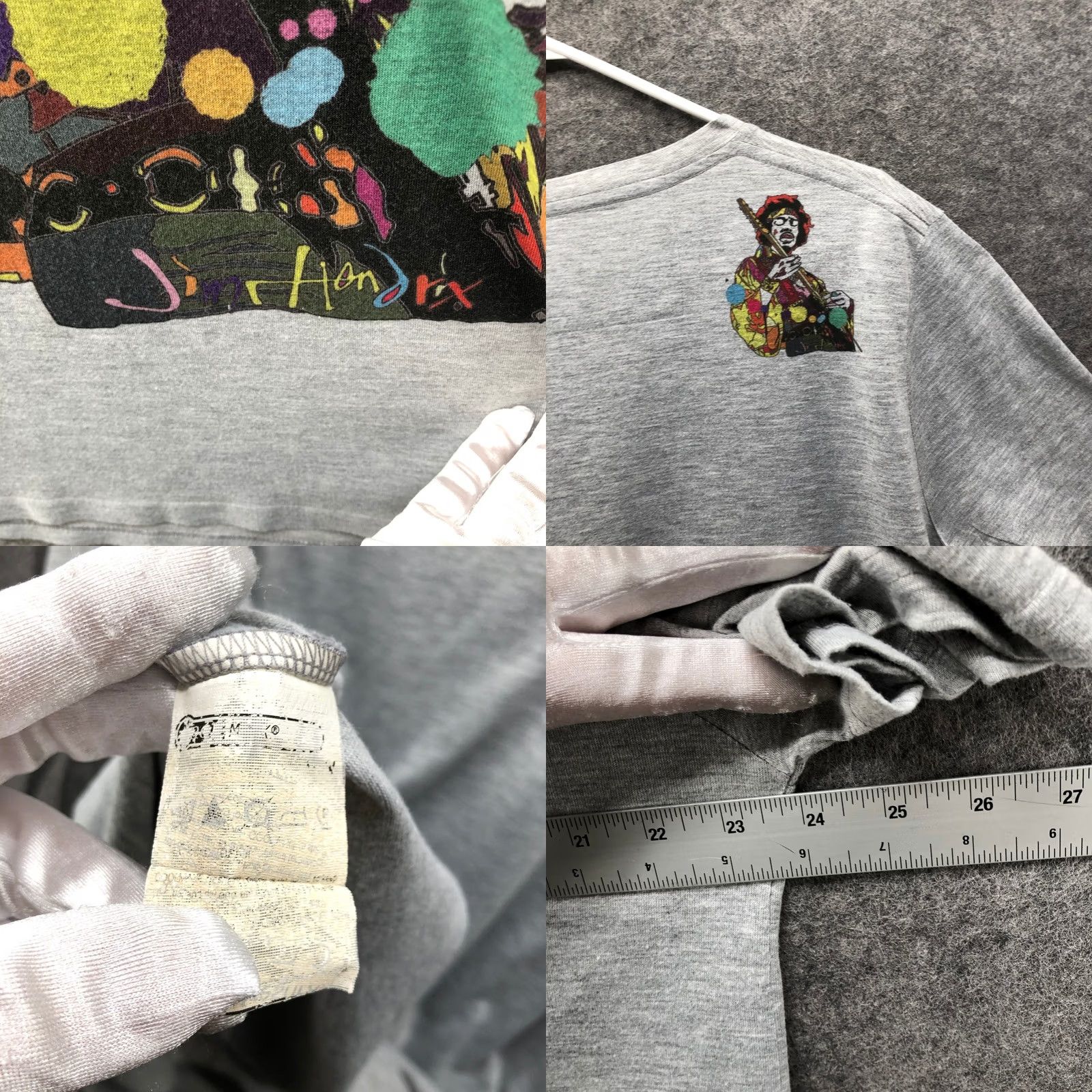 Vintage Jimi Hendrix Graphic Pop Art T Shirt Mens XXL Gray Short Sleeve DanIel Davidson Size US XXL / EU 58 / 5 - 8 Thumbnail
