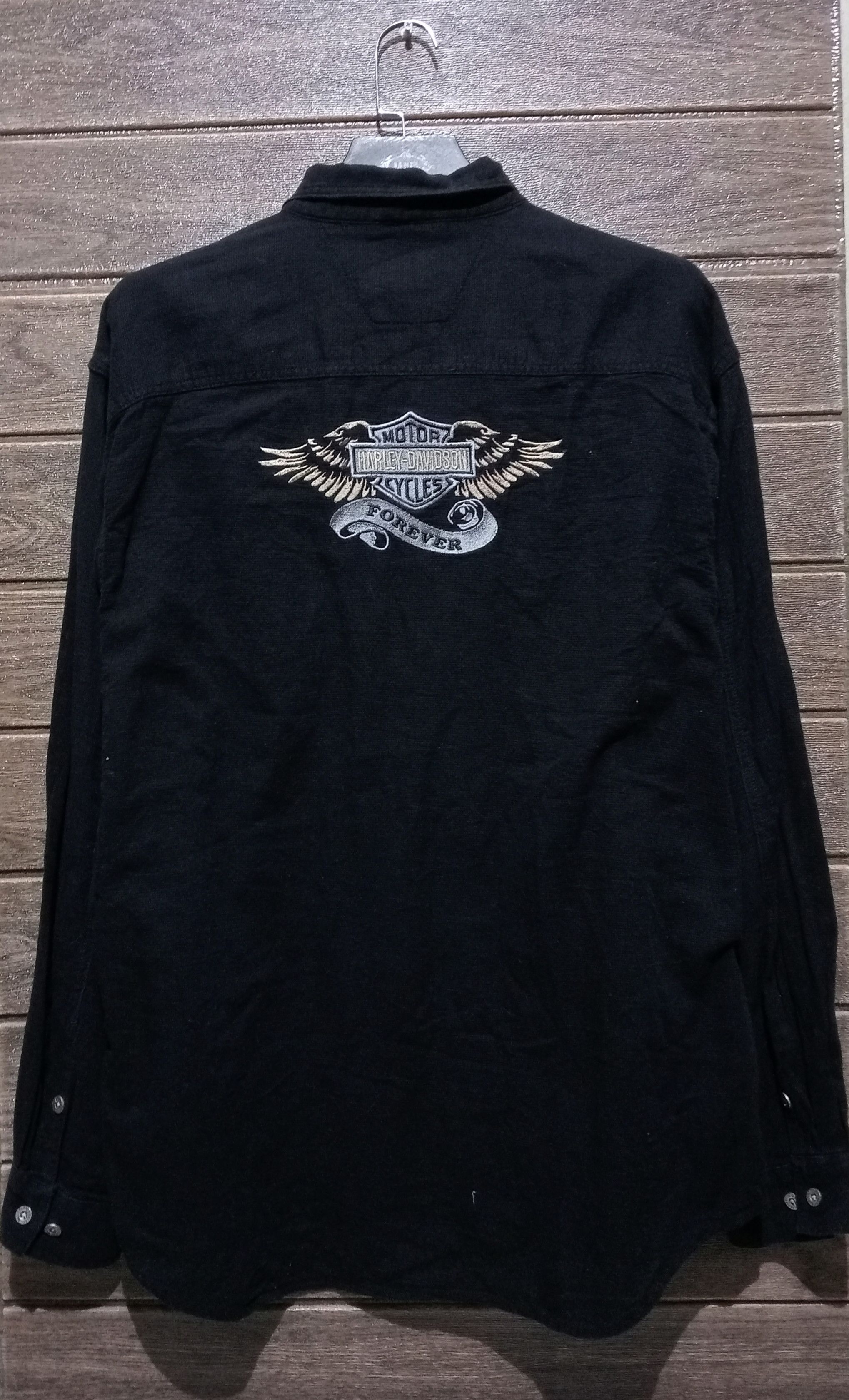Harley Davidson VTG Harley-Davidson Embroidery Button Up Long Sleeve Shirt Size US XL / EU 56 / 4 - 2 Thumbnail