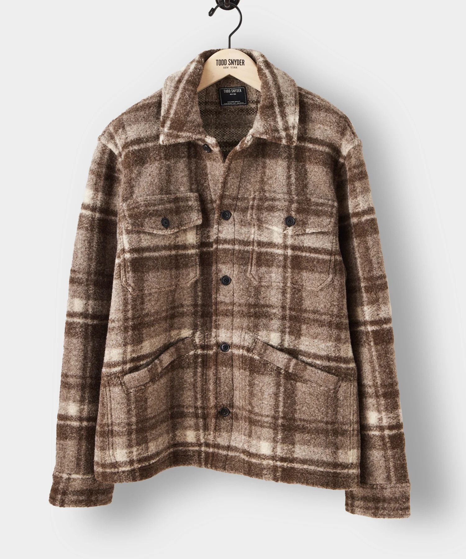 image of Todd Snyder Wool Blend Ranger Jacket Brown Plaid - XL - Nwt, Men's