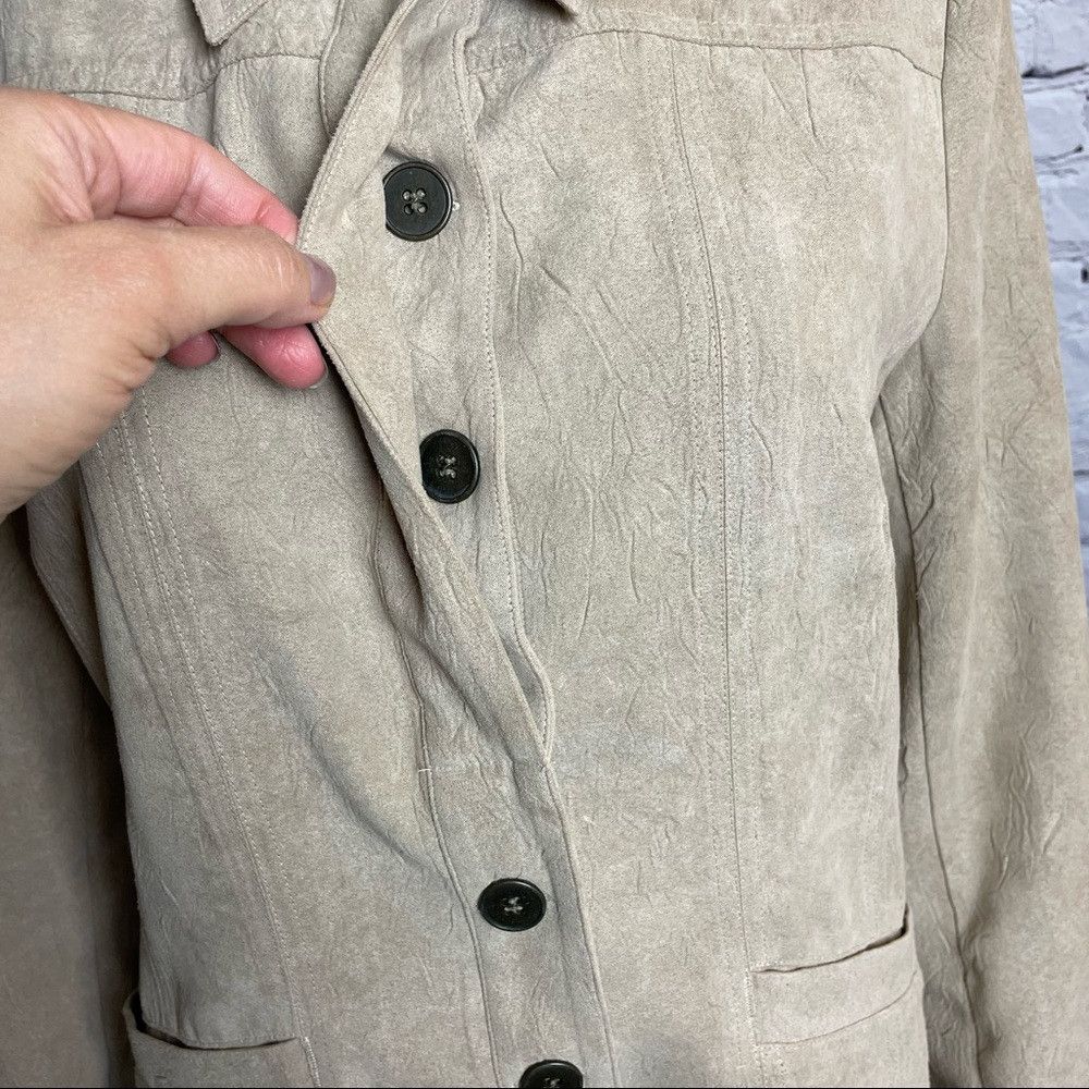 Chicos Chico’s Faux Suede Beige Jacket Size 1 US M Size M / US 6-8 / IT 42-44 - 5 Thumbnail