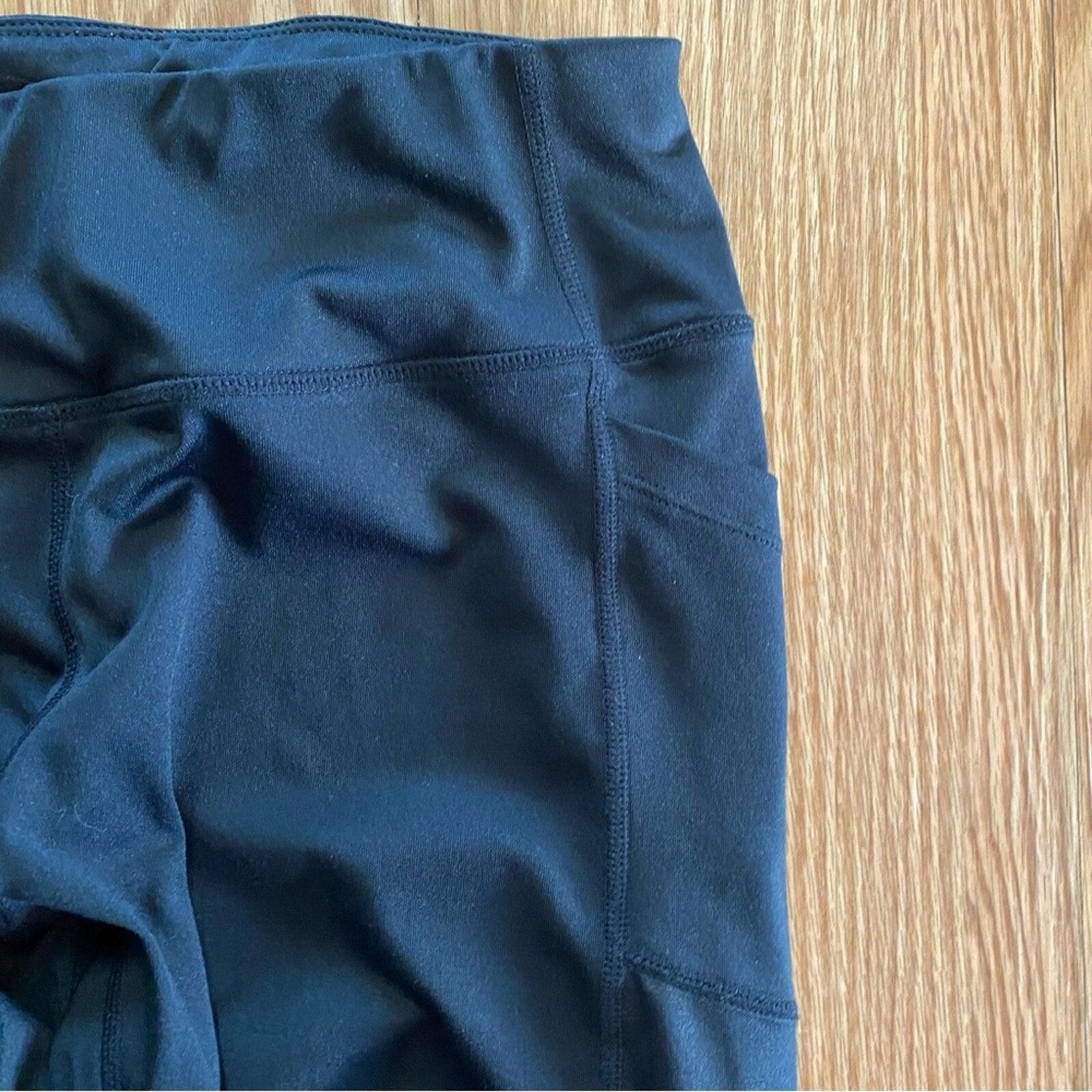 Bcbgmaxazria BCBGMaxAzria Black Capri Athletic Legging Pants Womens Large Size 36" / US 14 / IT 50 - 5 Thumbnail