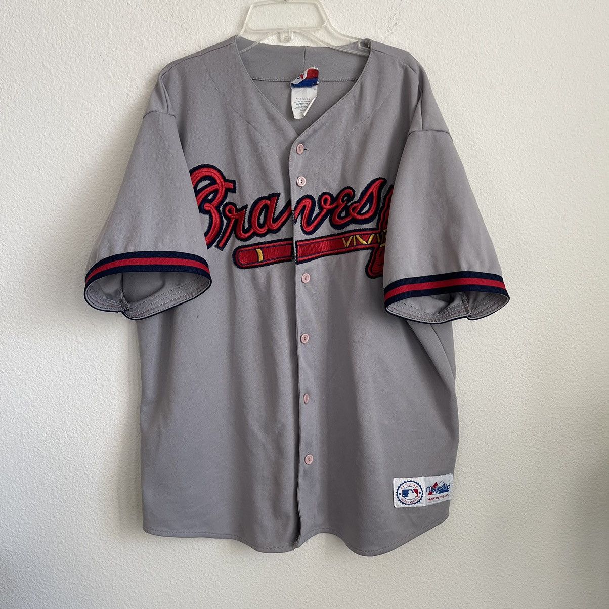 Majestic Majestic Braves Vtg Vintage MLB Short Sleeve 90s Jersey Size US L / EU 52-54 / 3 - 2 Thumbnail