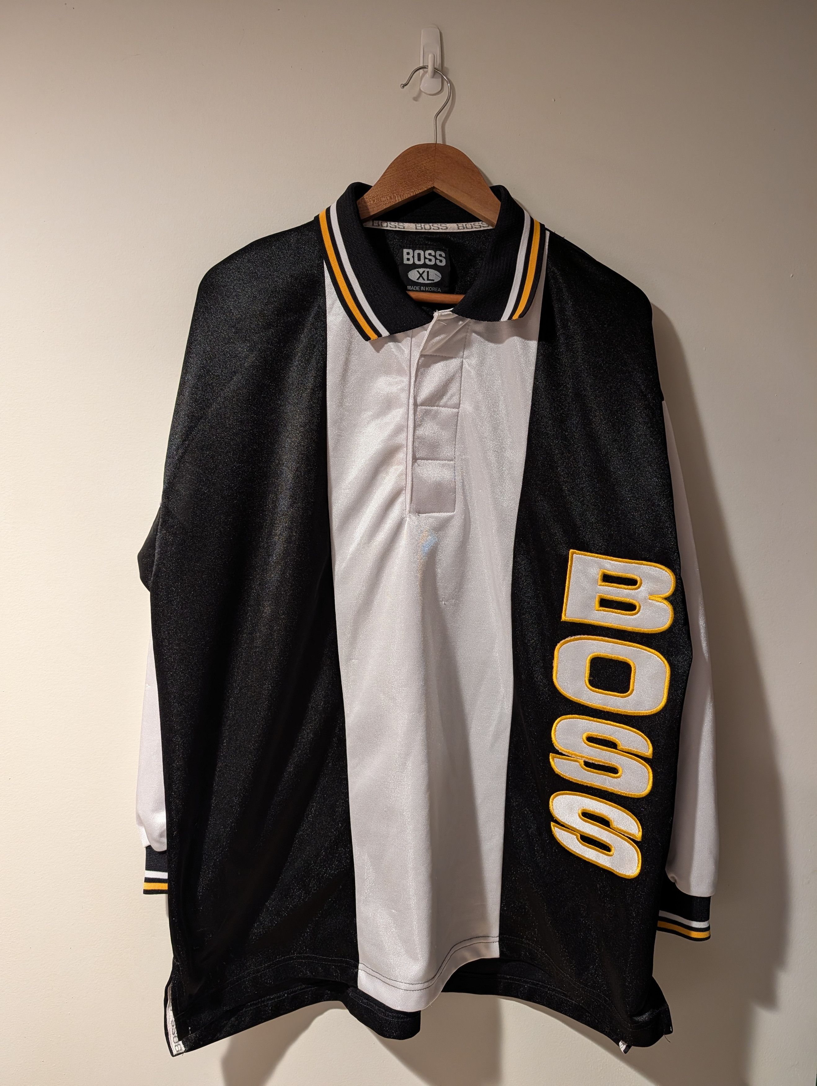 Vintage Vintage Boss Shirt Mens Spell Out Y2K Hip Hop Korean Button Size US XL / EU 56 / 4 - 1 Thumbnail