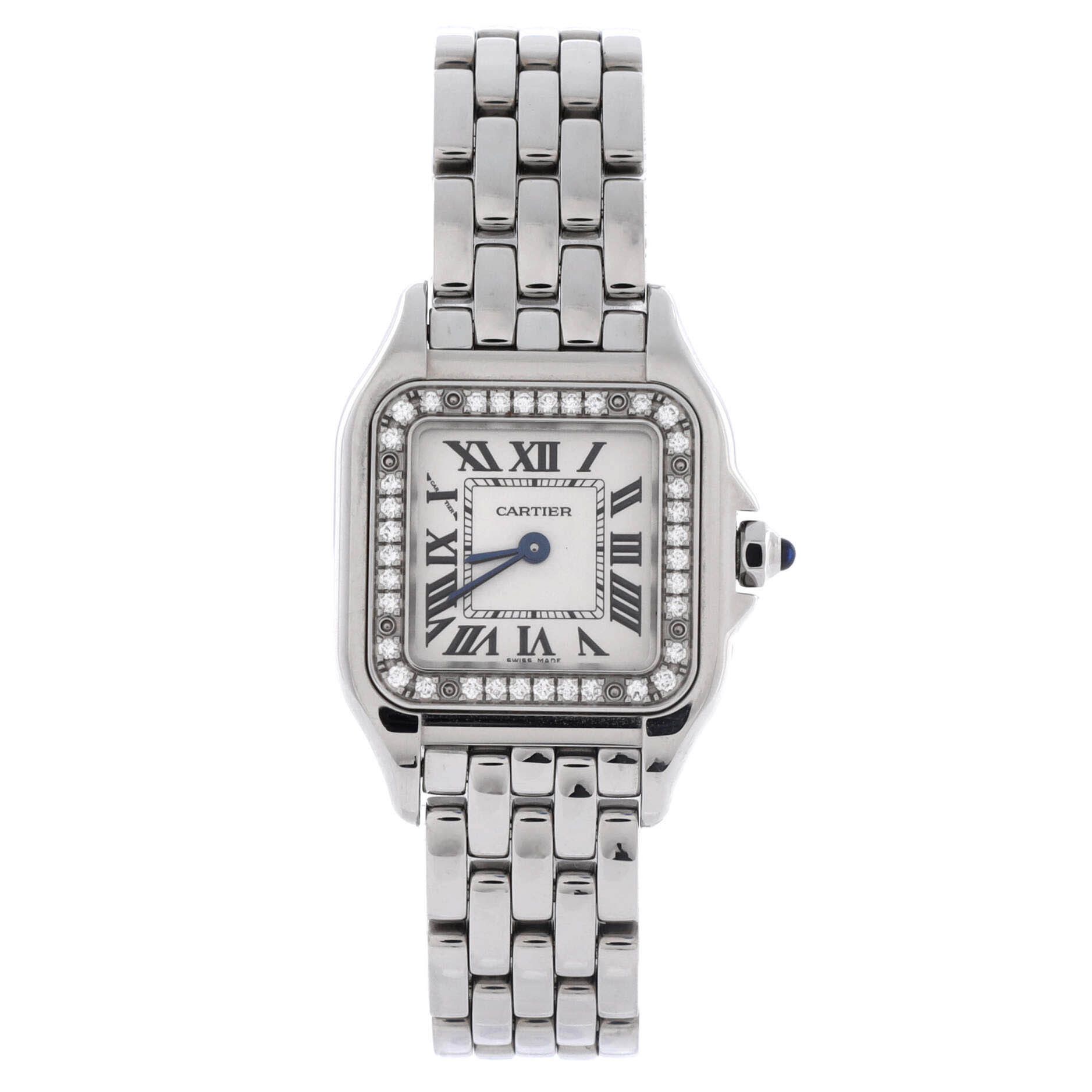 Cartier Panthere de quartz watch stainless steel with diamond bezel 22 Size ONE SIZE - 1 Thumbnail