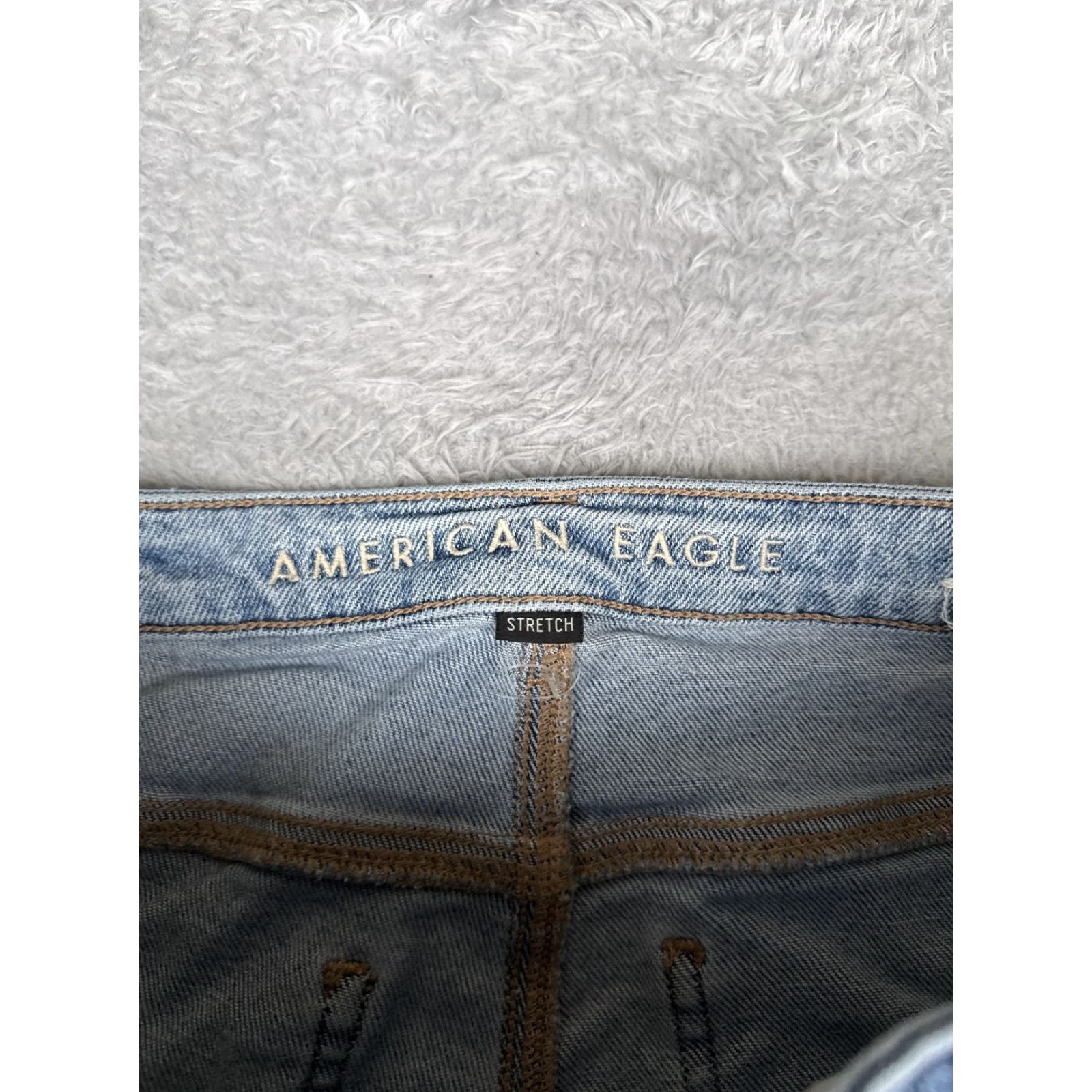 American Eagle Outfitters American Eagle Jeans Womens 4 Blue Distressed High Rise Straight Stretch Denim Jeans Modern 90s Womens Size 27" / US 4 / IT 40 - 6 Thumbnail